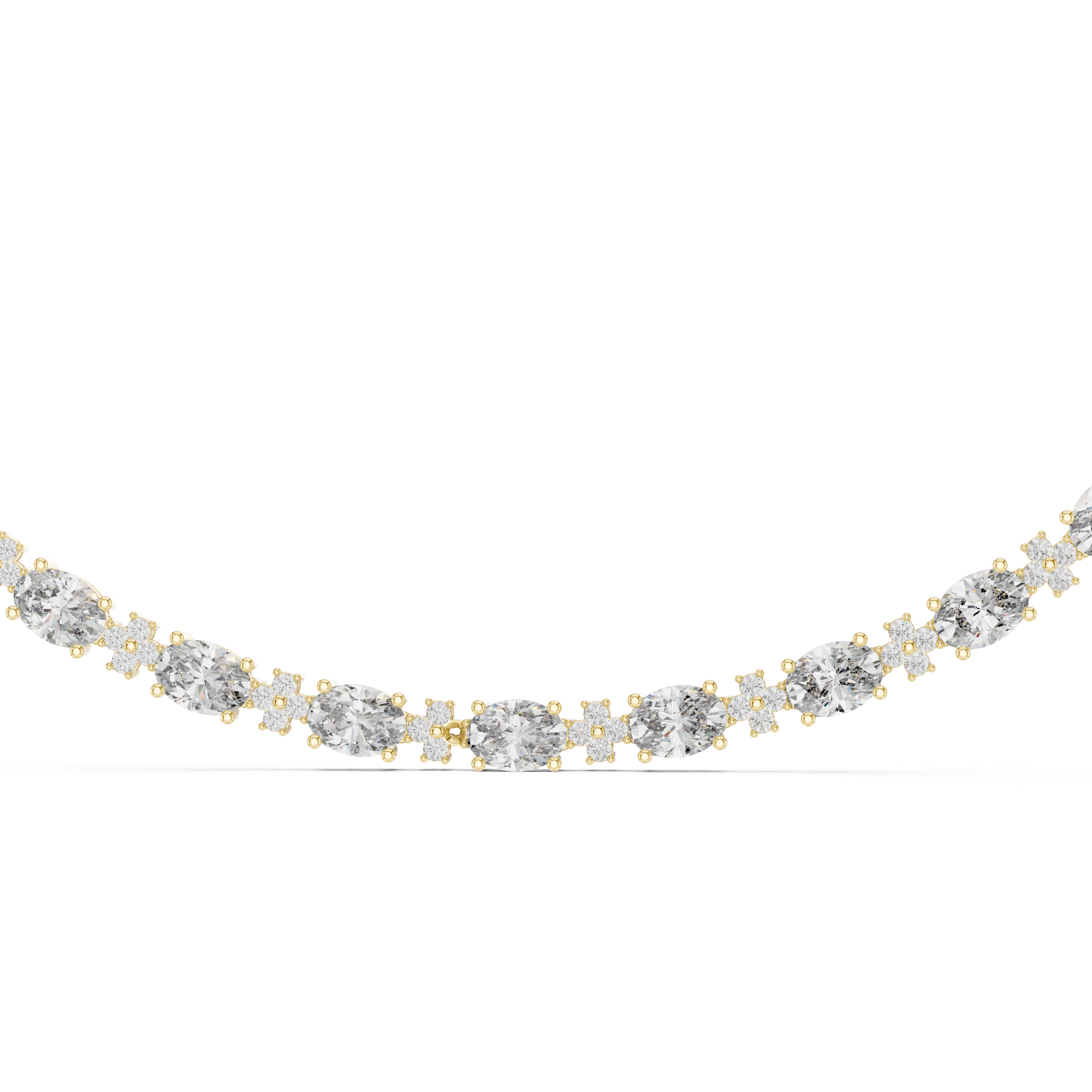 Oval Lab Grown Diamond Station Necklace