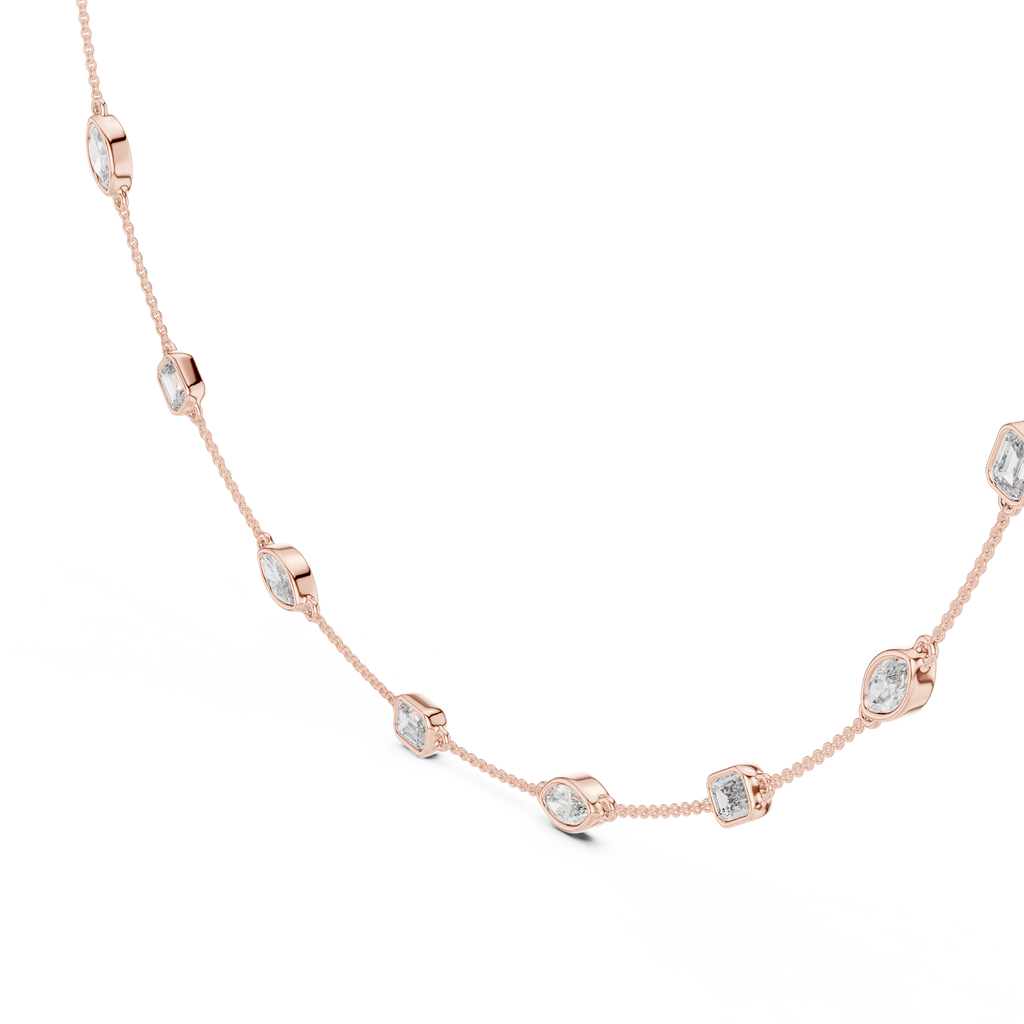 Emerald & Marquise Station Necklace
