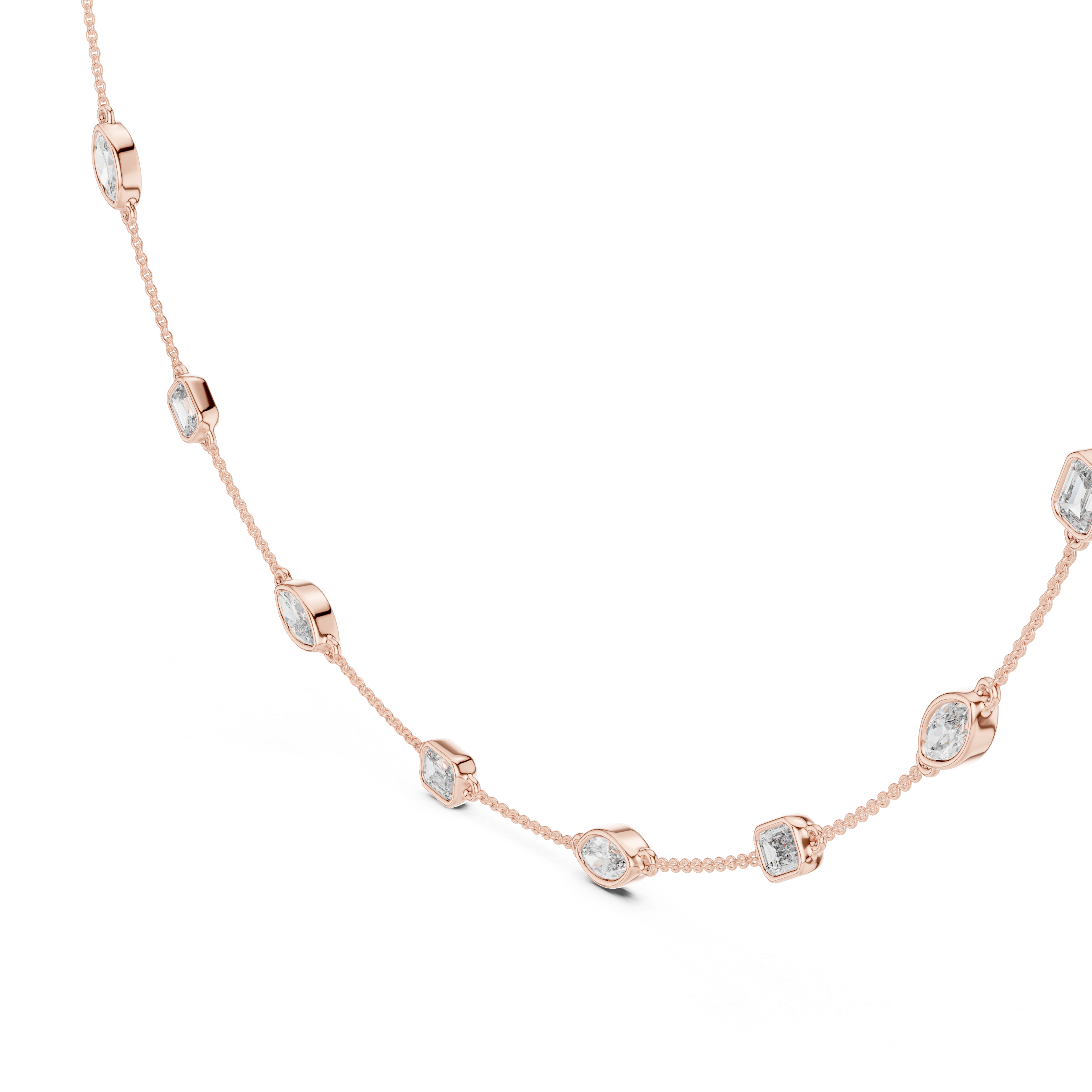 Emerald & Marquise Station Necklace