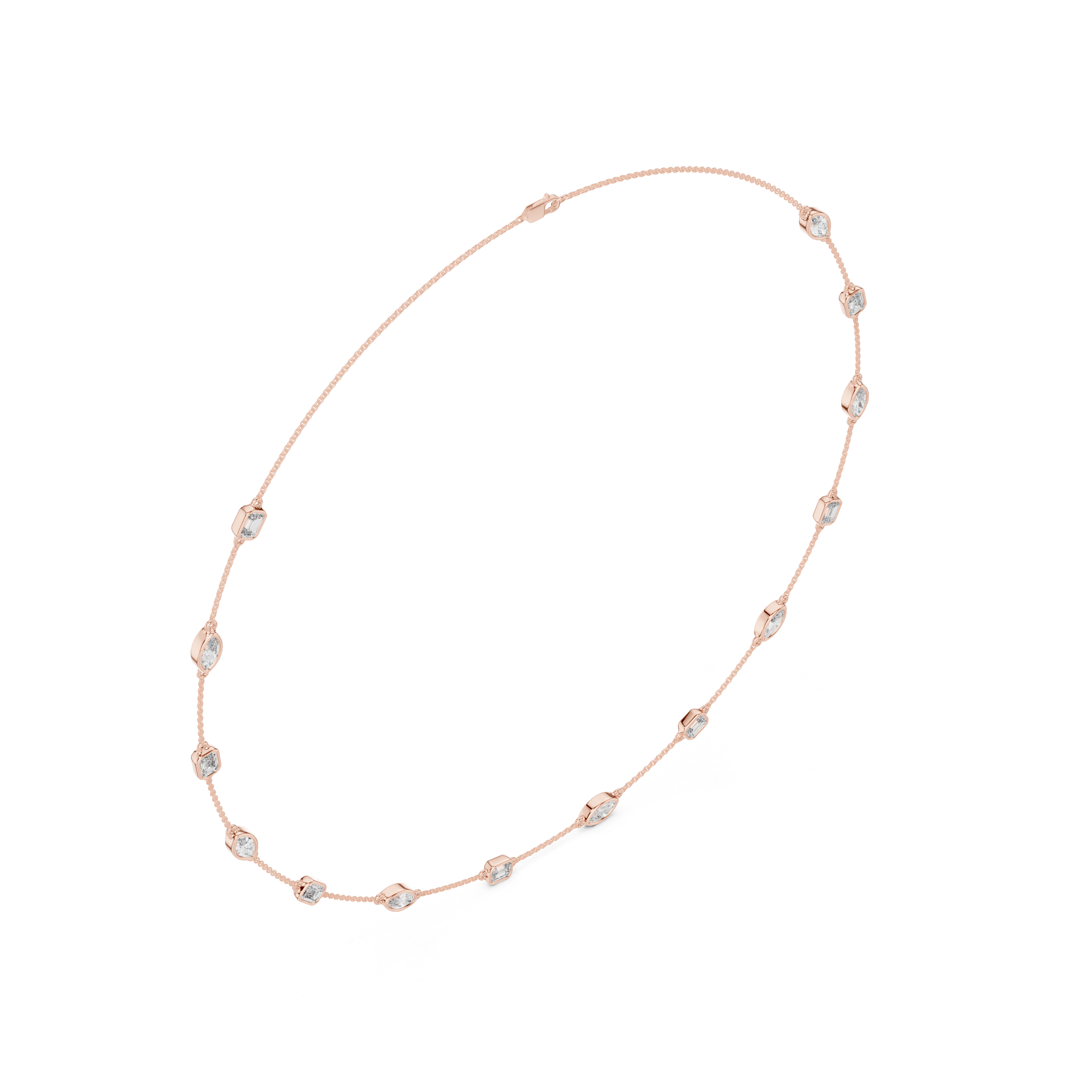 Emerald & Marquise Station Necklace