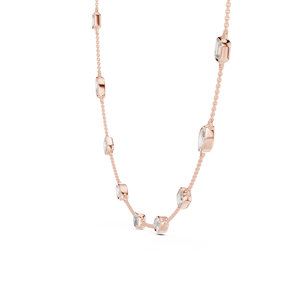 Emerald & Marquise Station Necklace