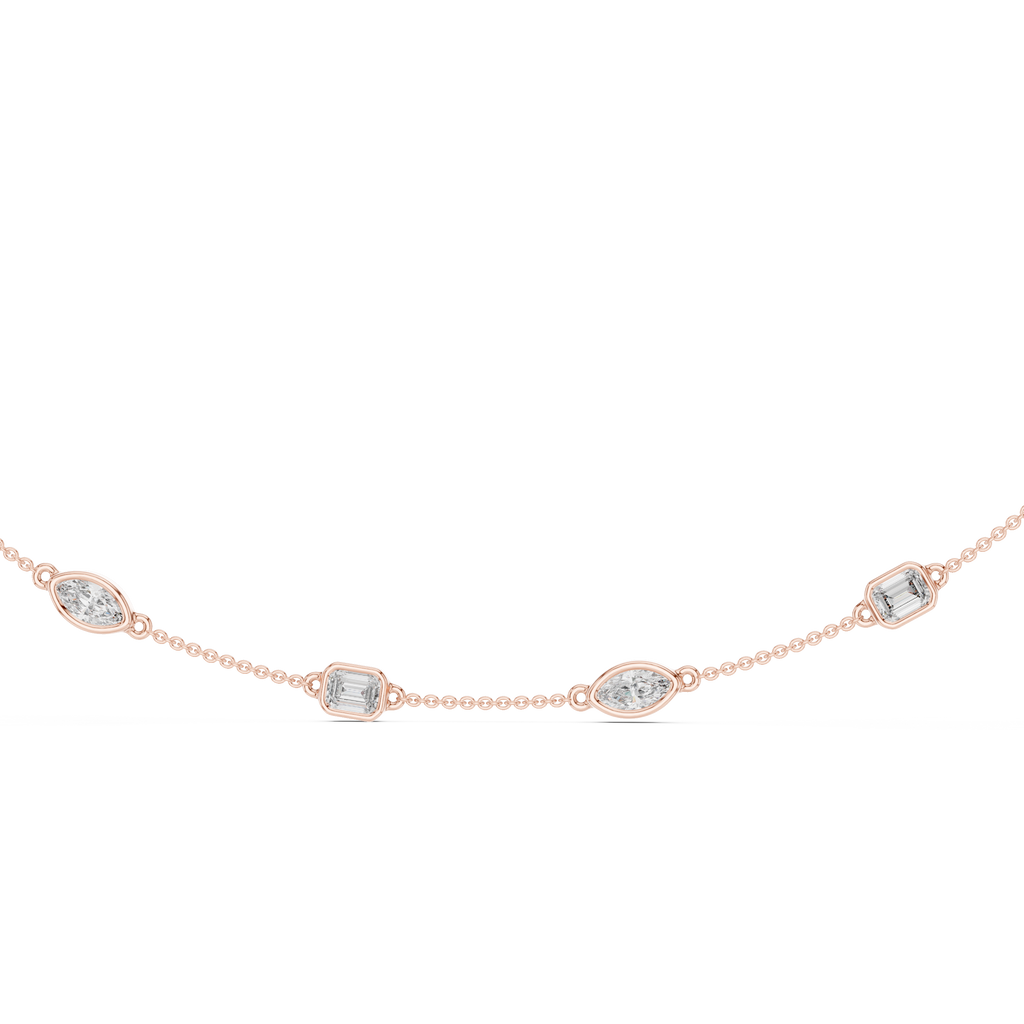 Emerald & Marquise Station Necklace