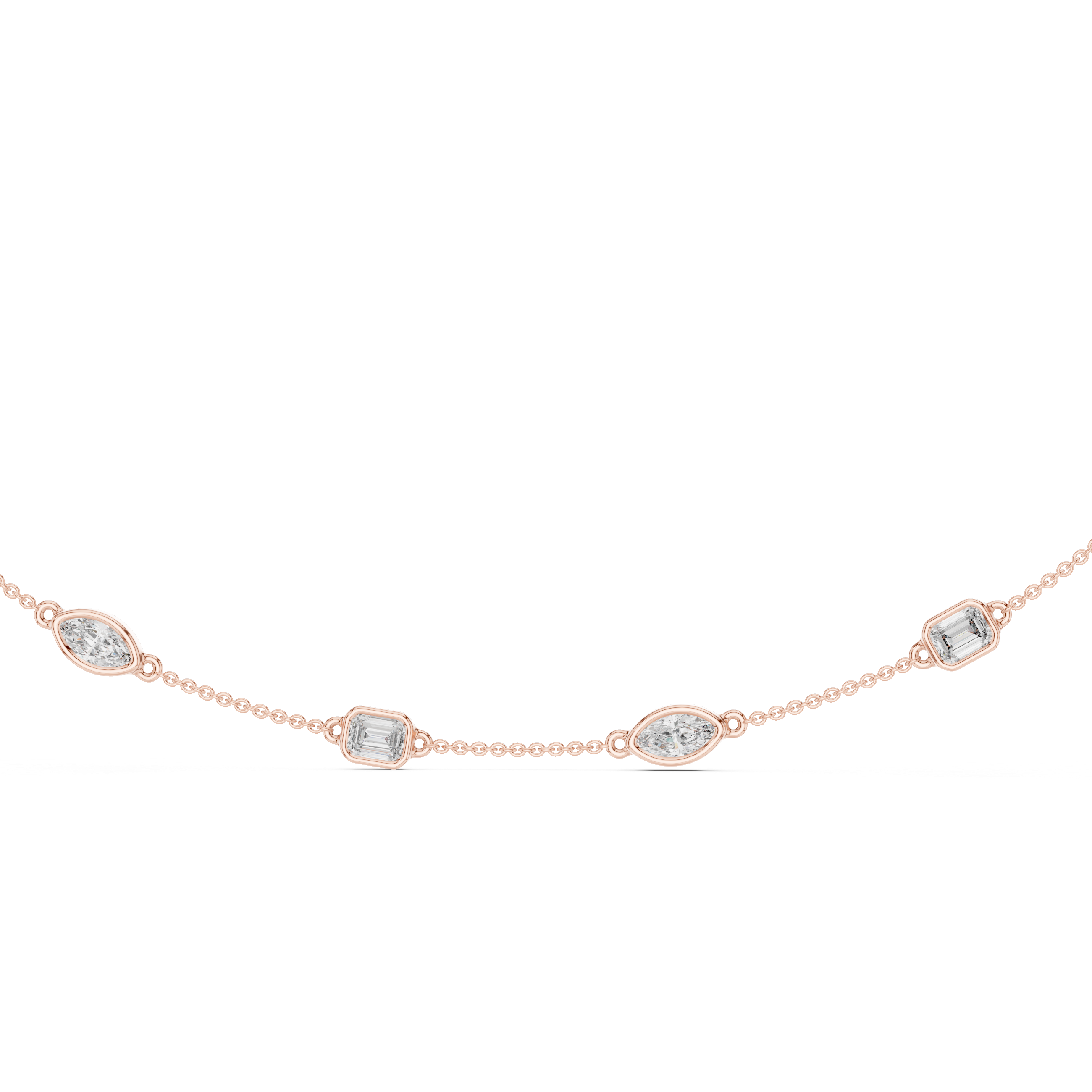 Emerald & Marquise Station Necklace
