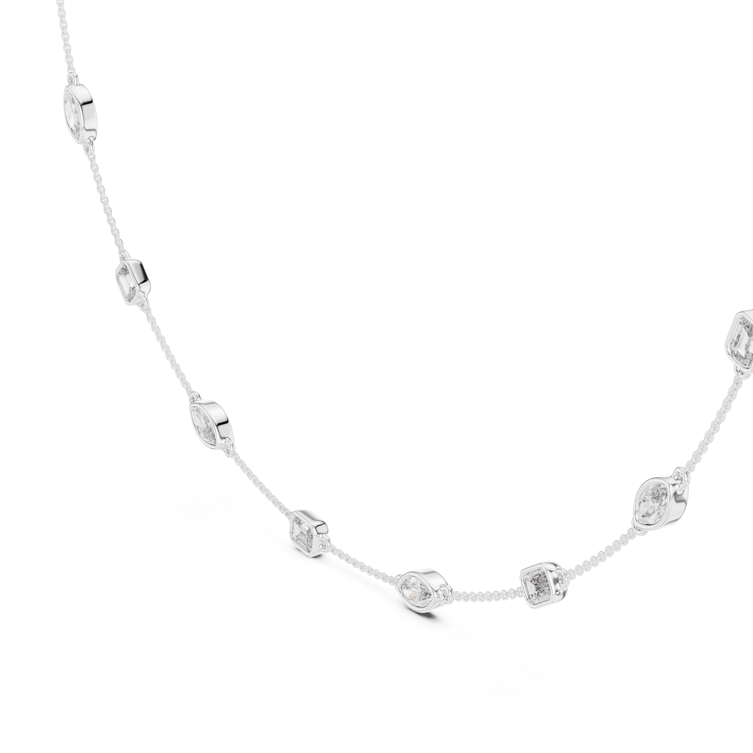 Emerald & Marquise Station Necklace