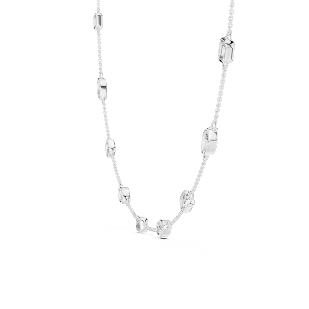 Emerald & Marquise Station Necklace