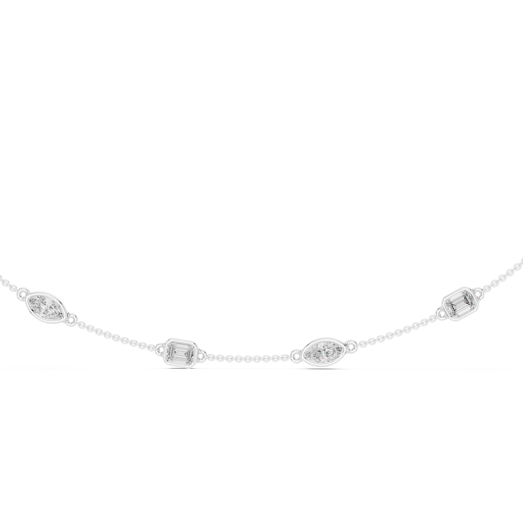 Emerald & Marquise Station Necklace