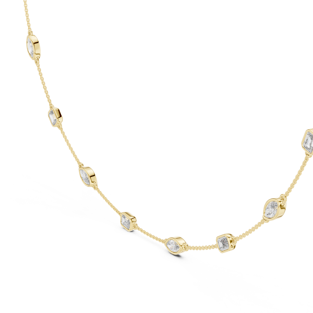 Emerald & Marquise Station Necklace