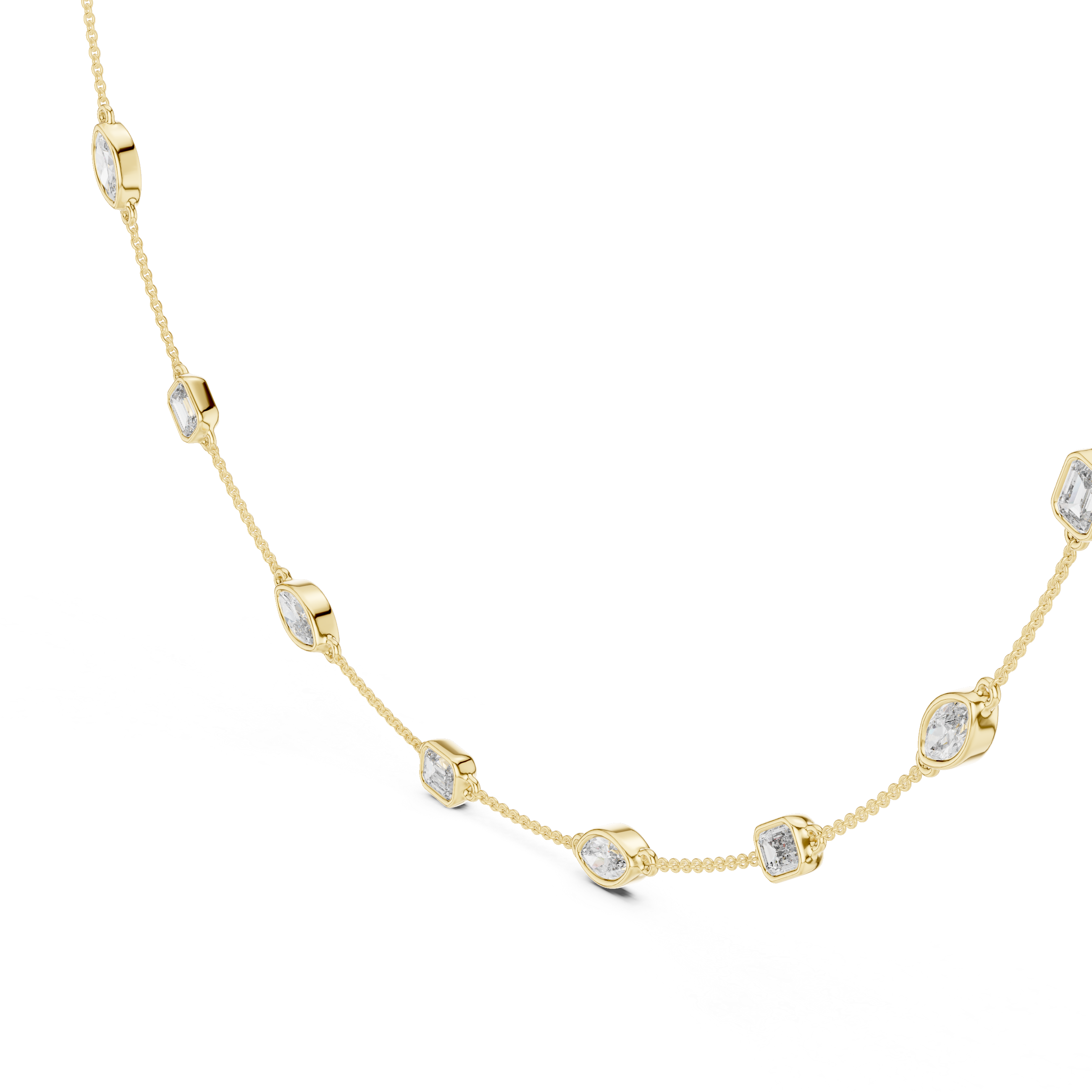 Emerald & Marquise Station Necklace