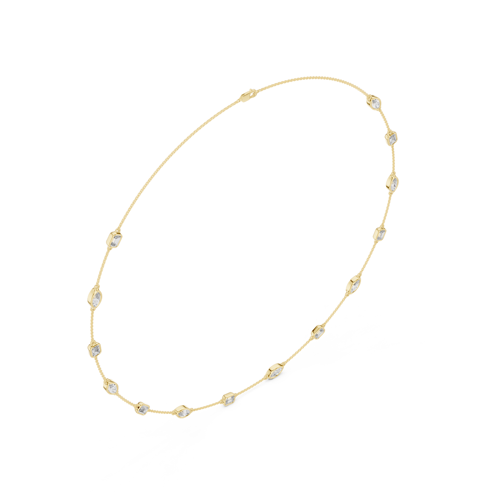 Emerald & Marquise Station Necklace