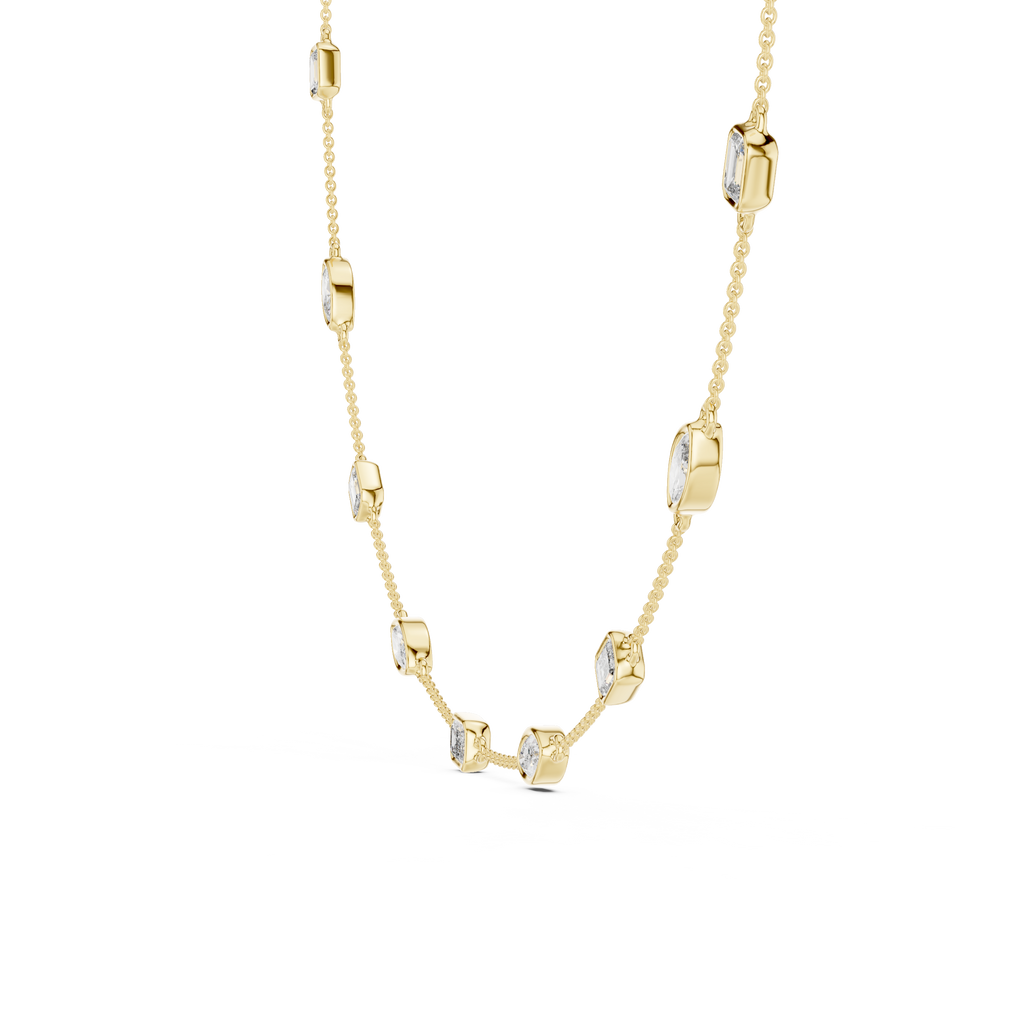 Emerald & Marquise Station Necklace