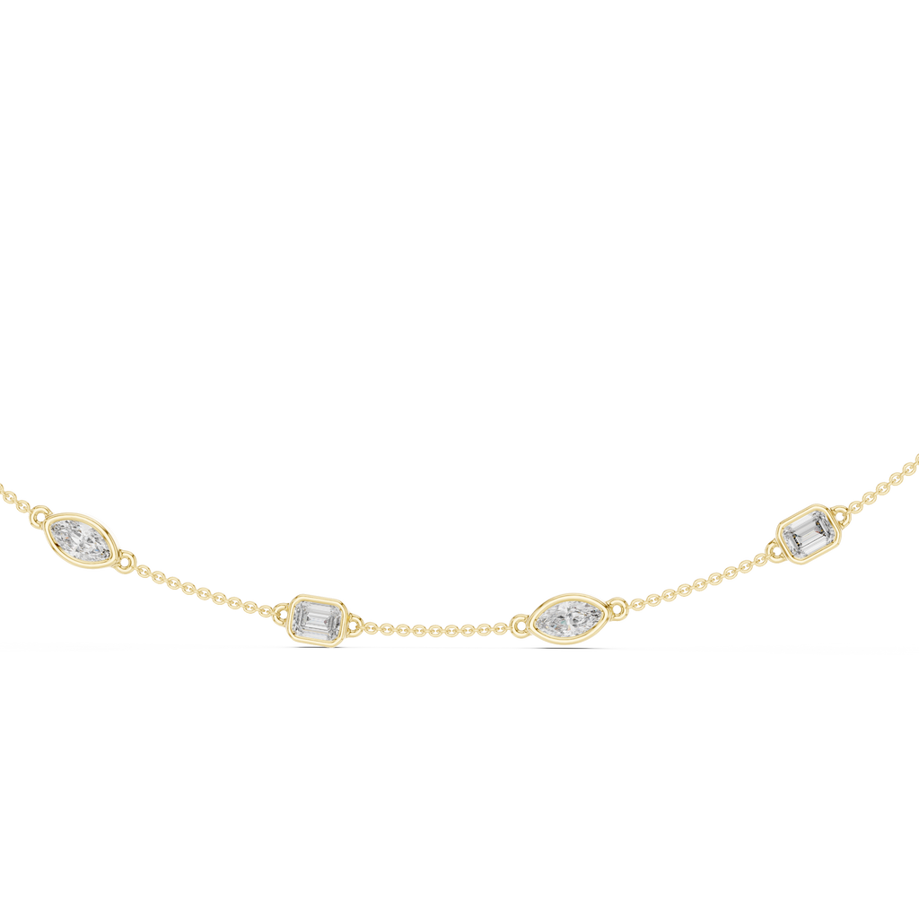 Emerald & Marquise Station Necklace