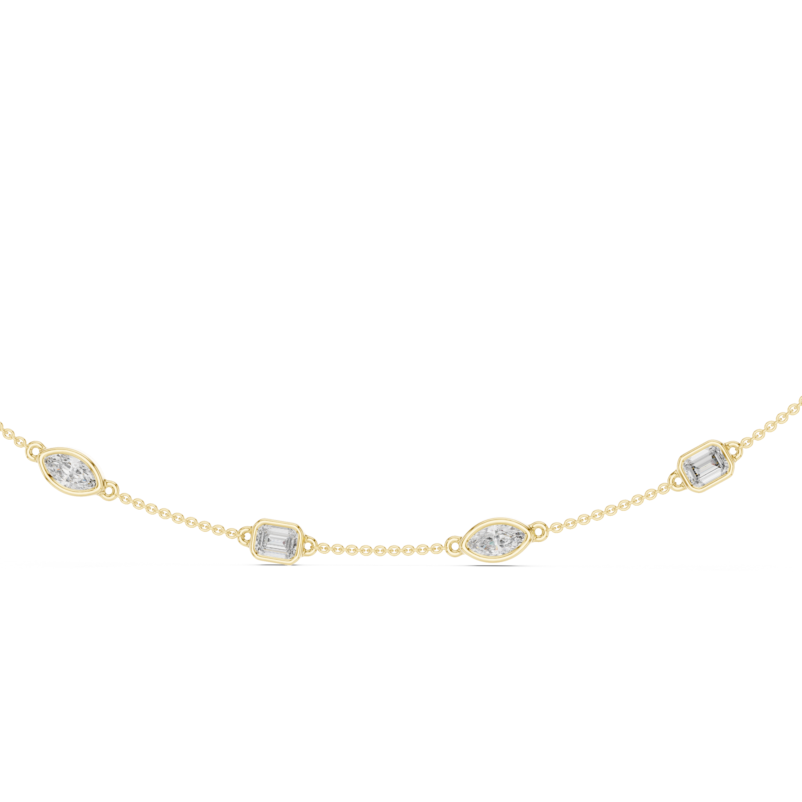 Emerald & Marquise Station Necklace