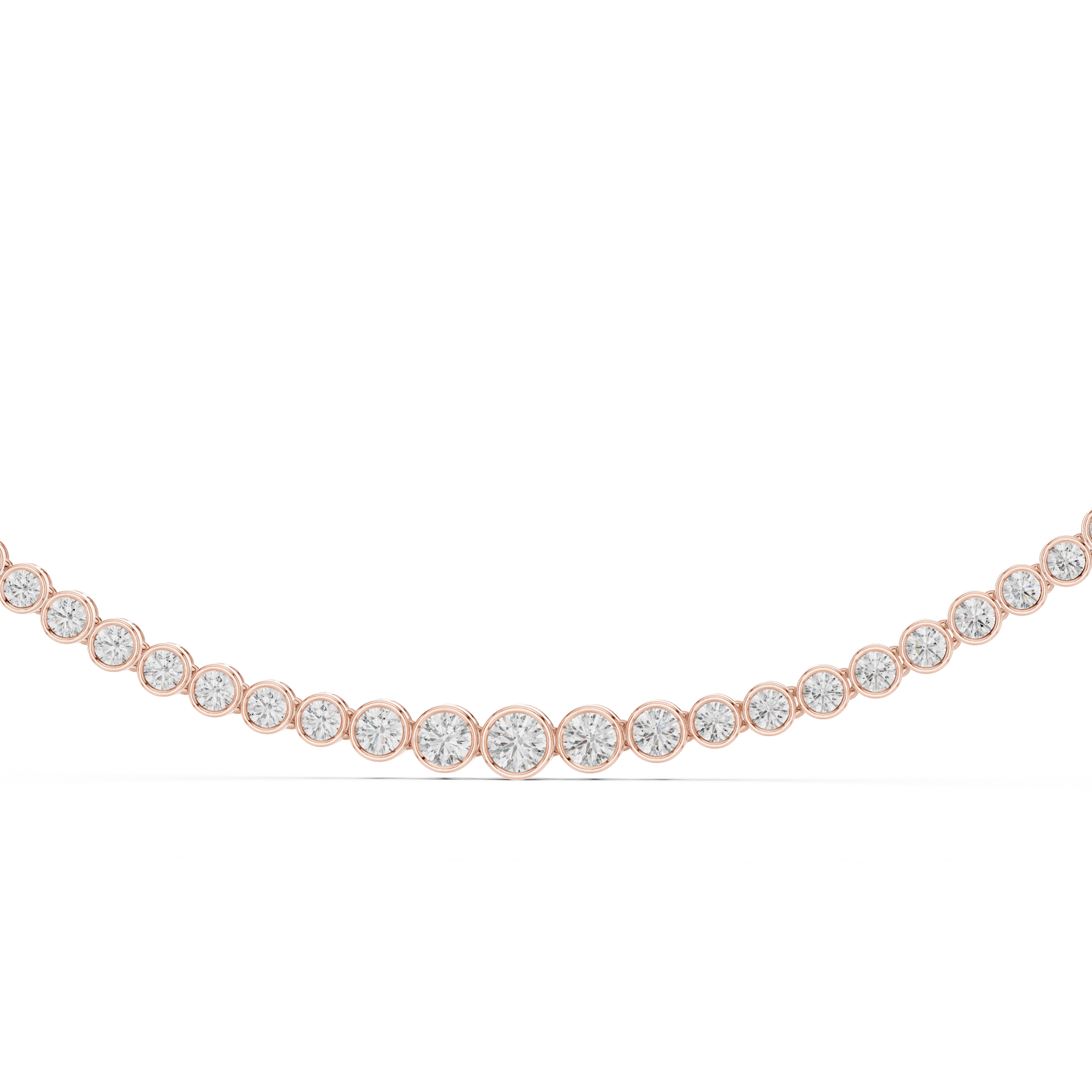Round Lab Grown Diamond Graduated Tennis Necklace