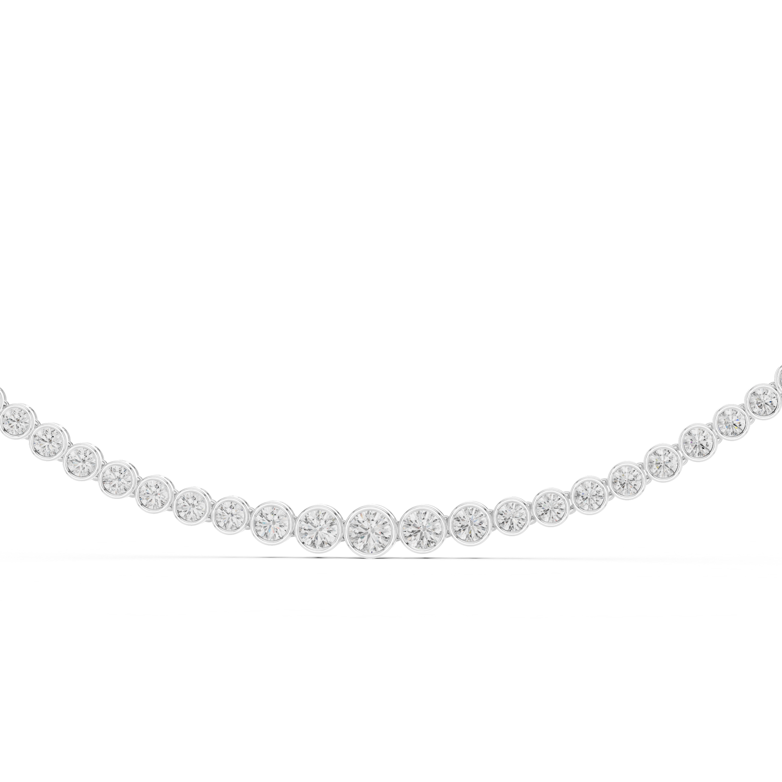 Round Lab Grown Diamond Graduated Tennis Necklace