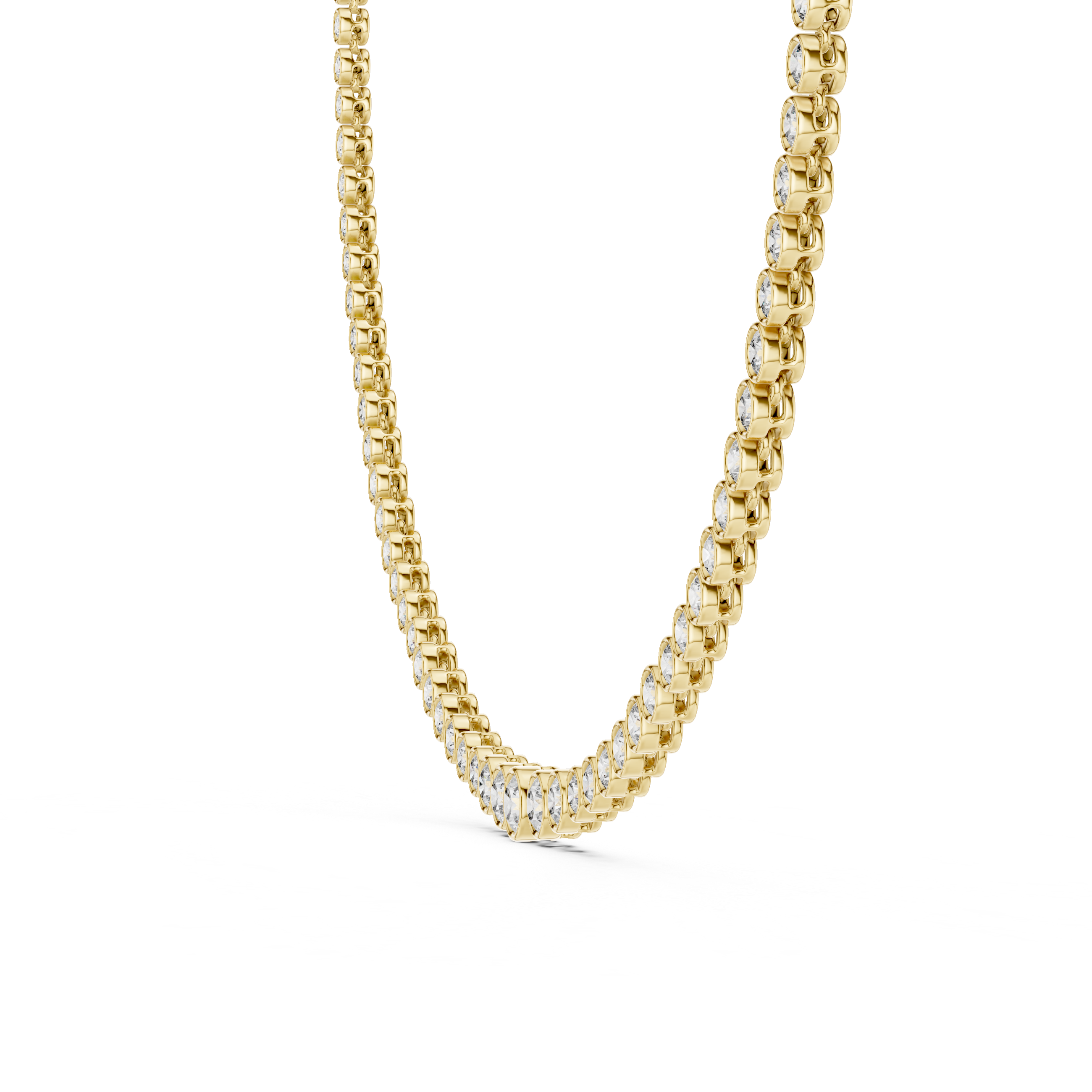 Round Lab Grown Diamond Graduated Tennis Necklace