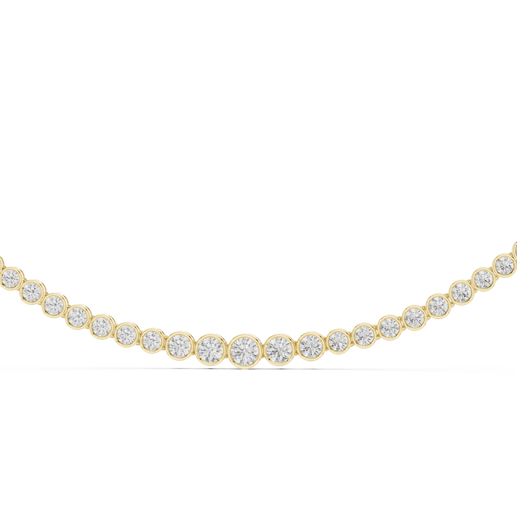 Round Lab Grown Diamond Graduated Tennis Necklace