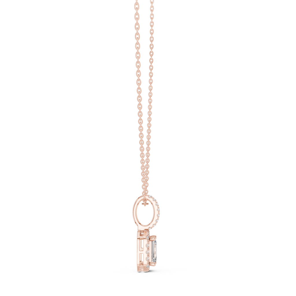 Emerald Halo Diamond Pendant