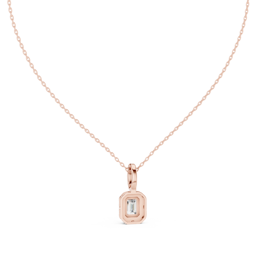 Emerald Halo Diamond Pendant