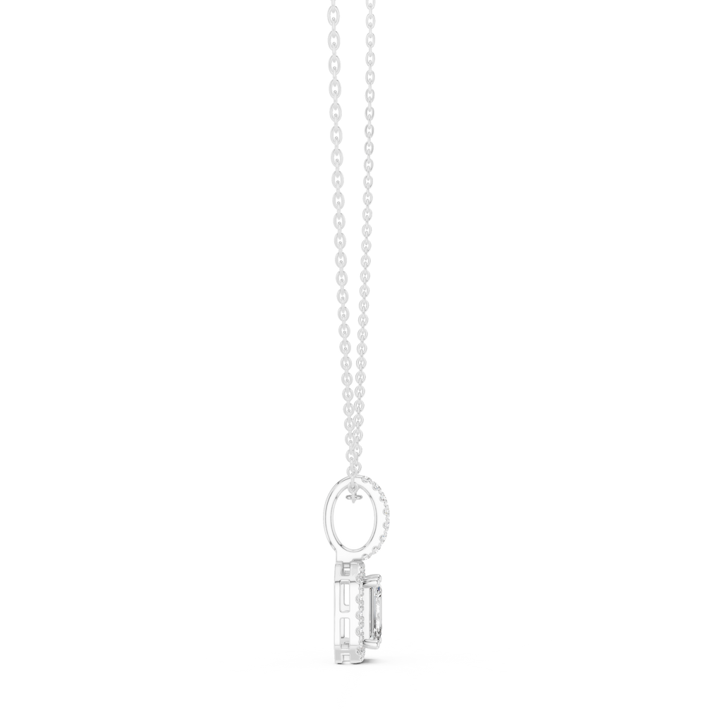 Emerald Halo Diamond Pendant