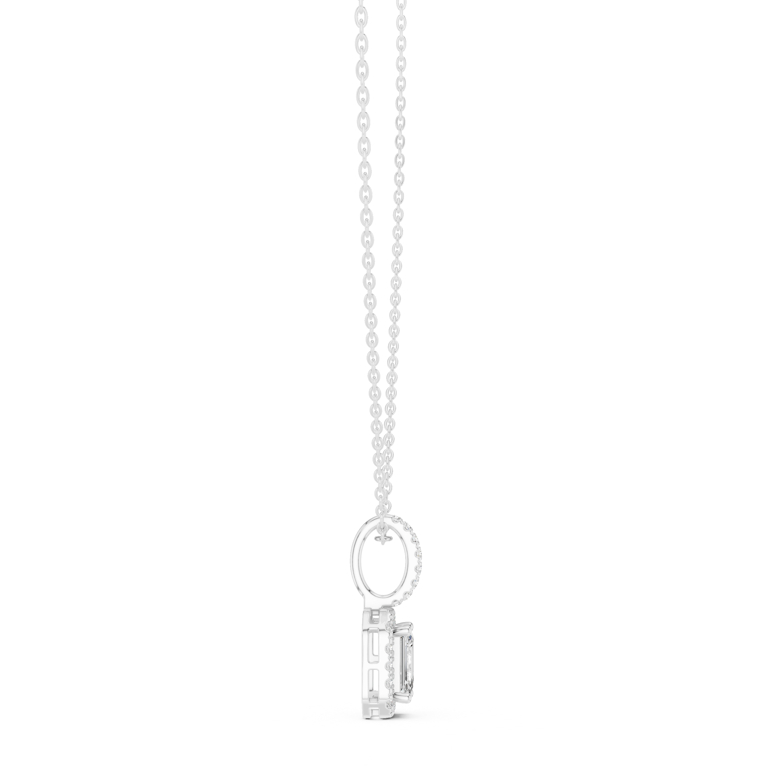 Emerald Halo Diamond Pendant