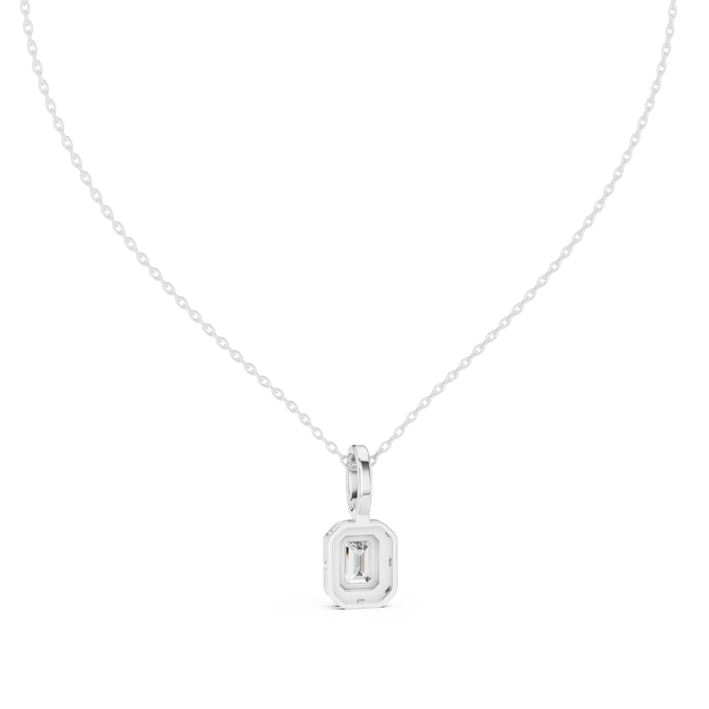 Emerald Halo Diamond Pendant