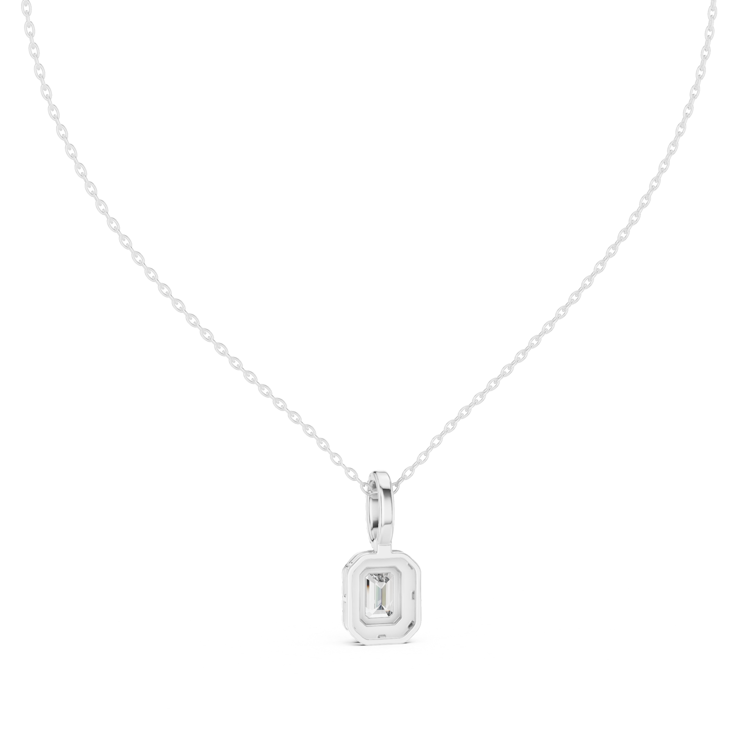 Emerald Halo Diamond Pendant