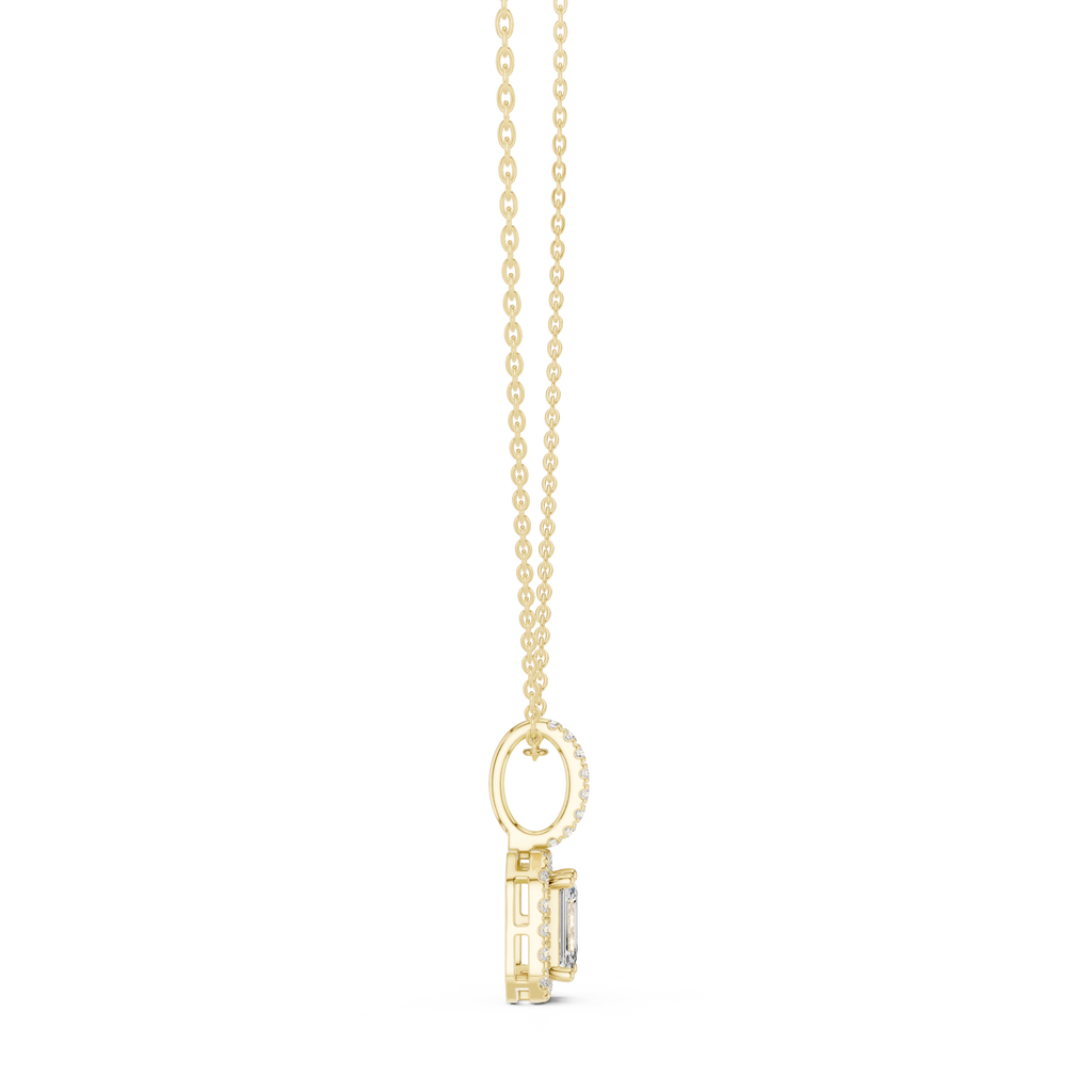 Emerald Halo Diamond Pendant