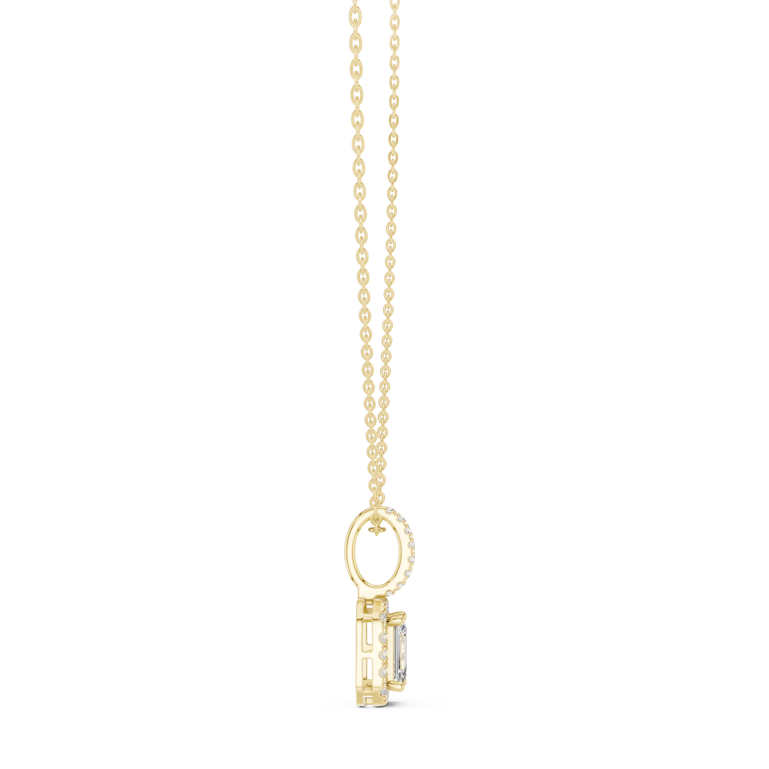 Emerald Halo Diamond Pendant
