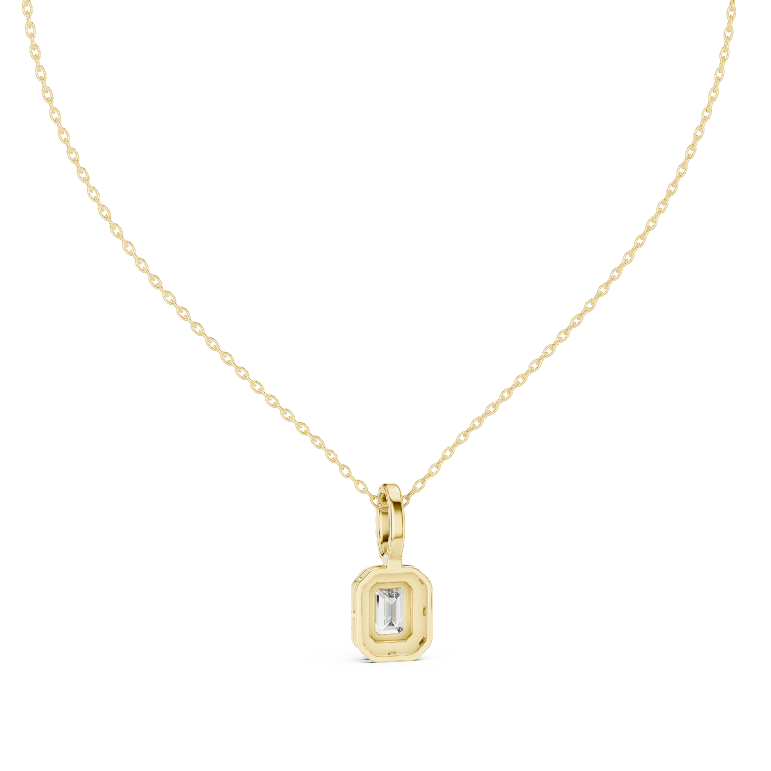 Emerald Halo Diamond Pendant