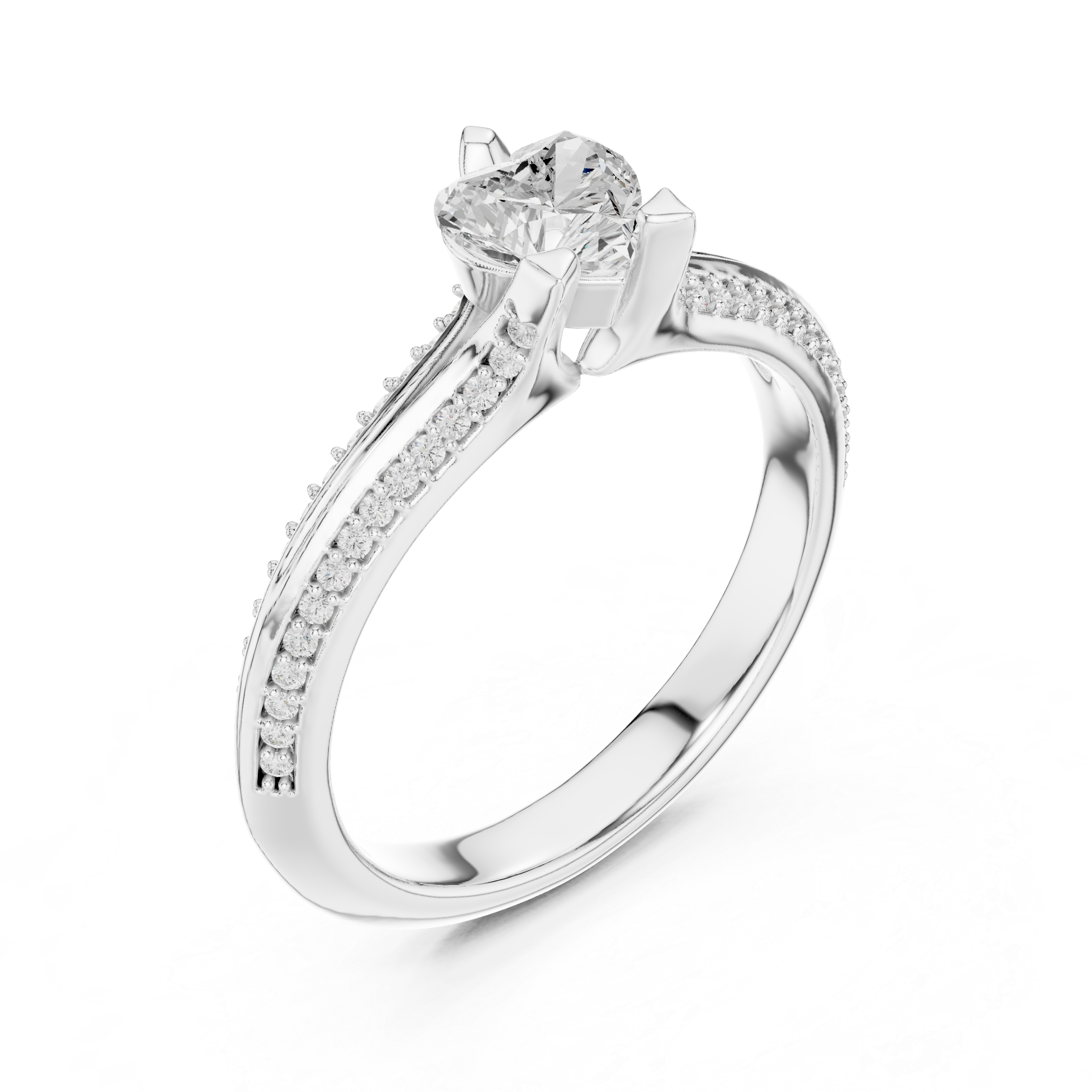 Heart Shape Diamond Engagement Ring