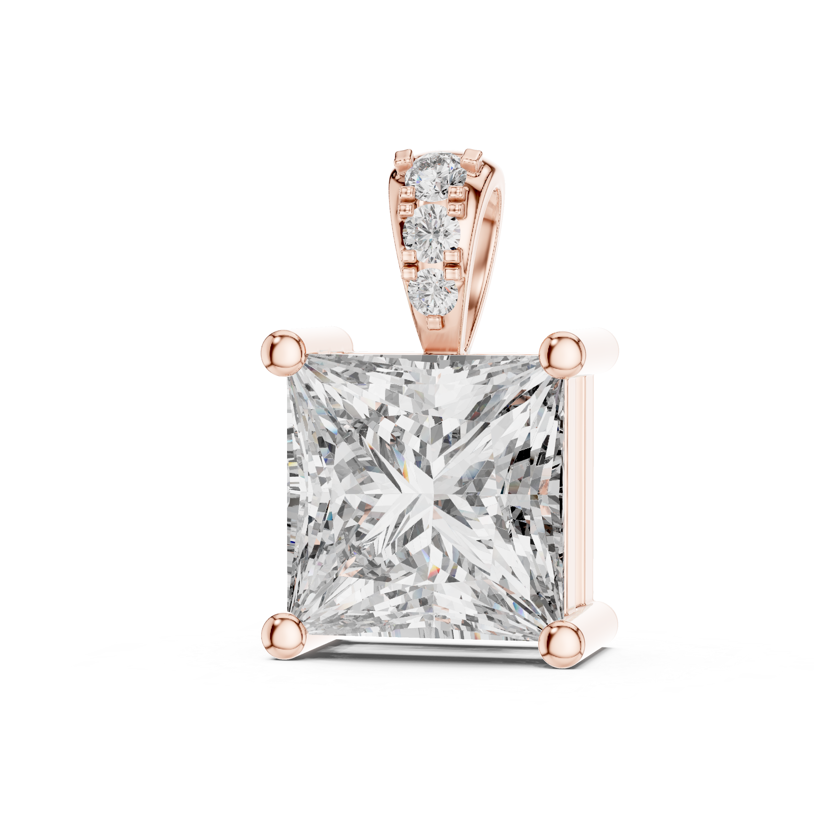Princess Cut Solitaire Diamond Pendant