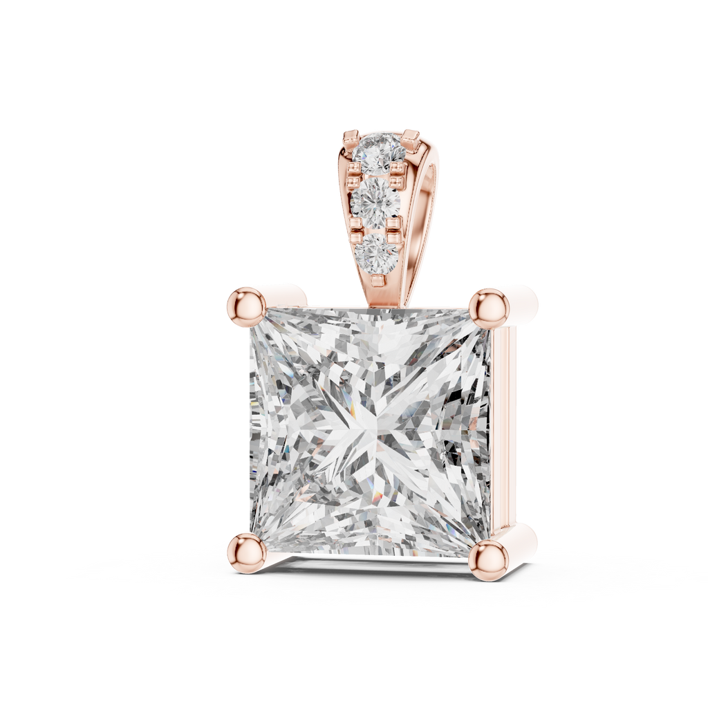 Princess Cut Solitaire Diamond Pendant