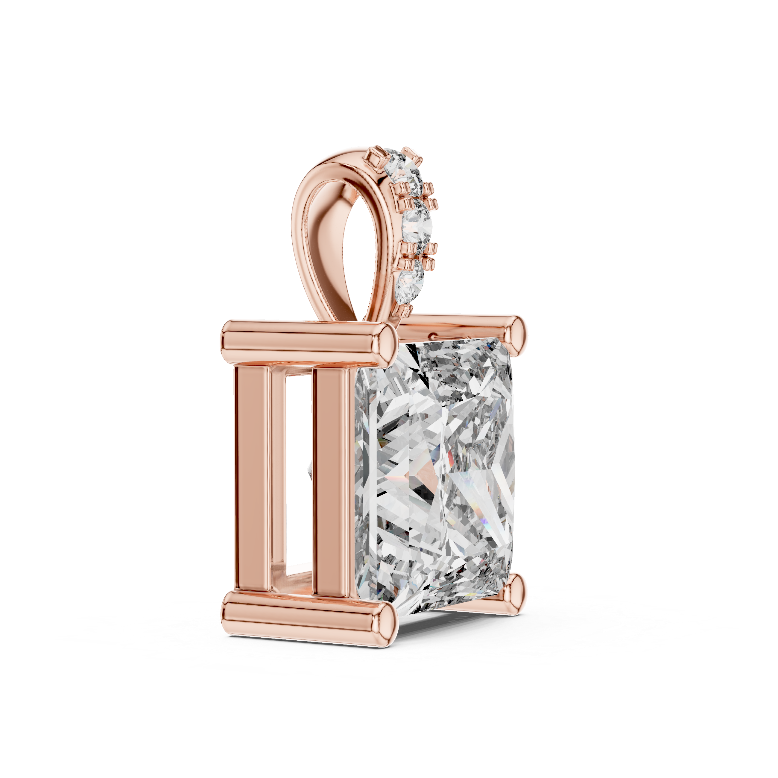 Princess Cut Solitaire Diamond Pendant