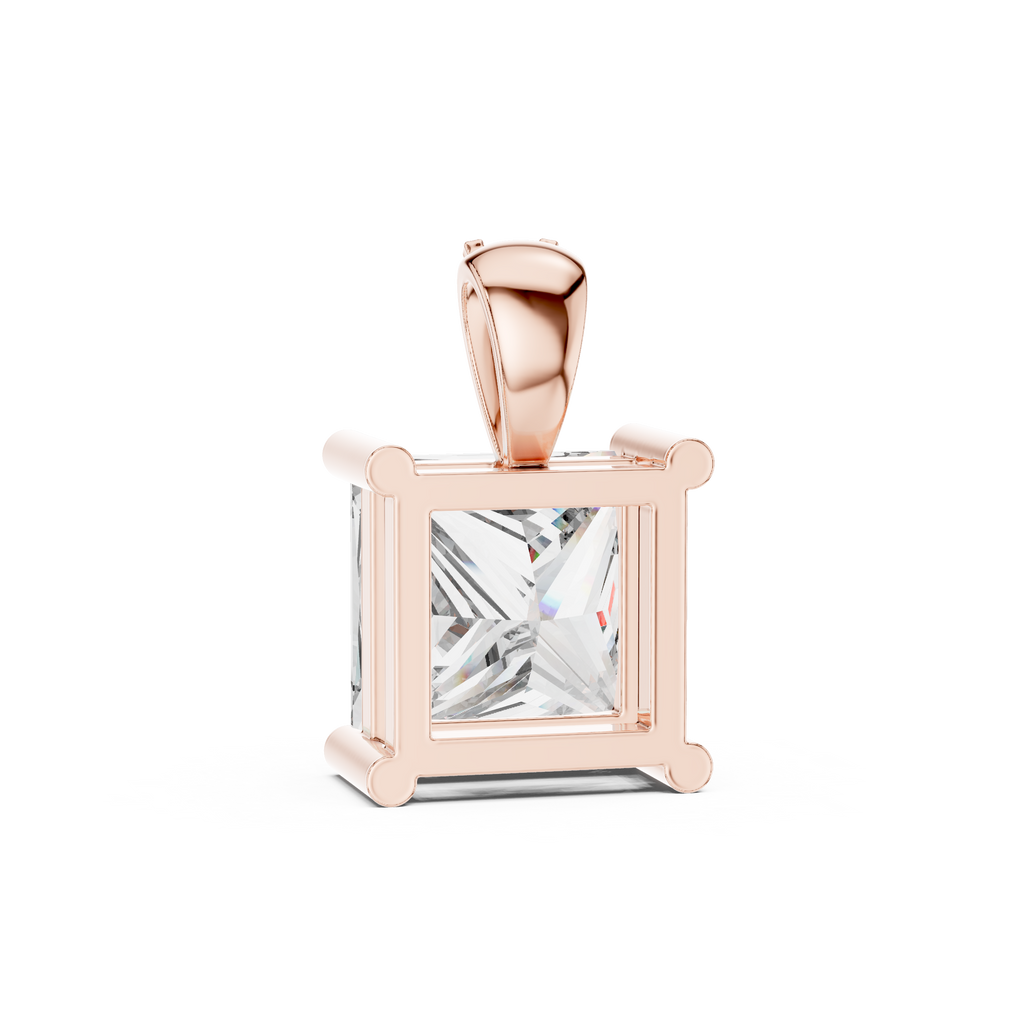 Princess Cut Solitaire Diamond Pendant