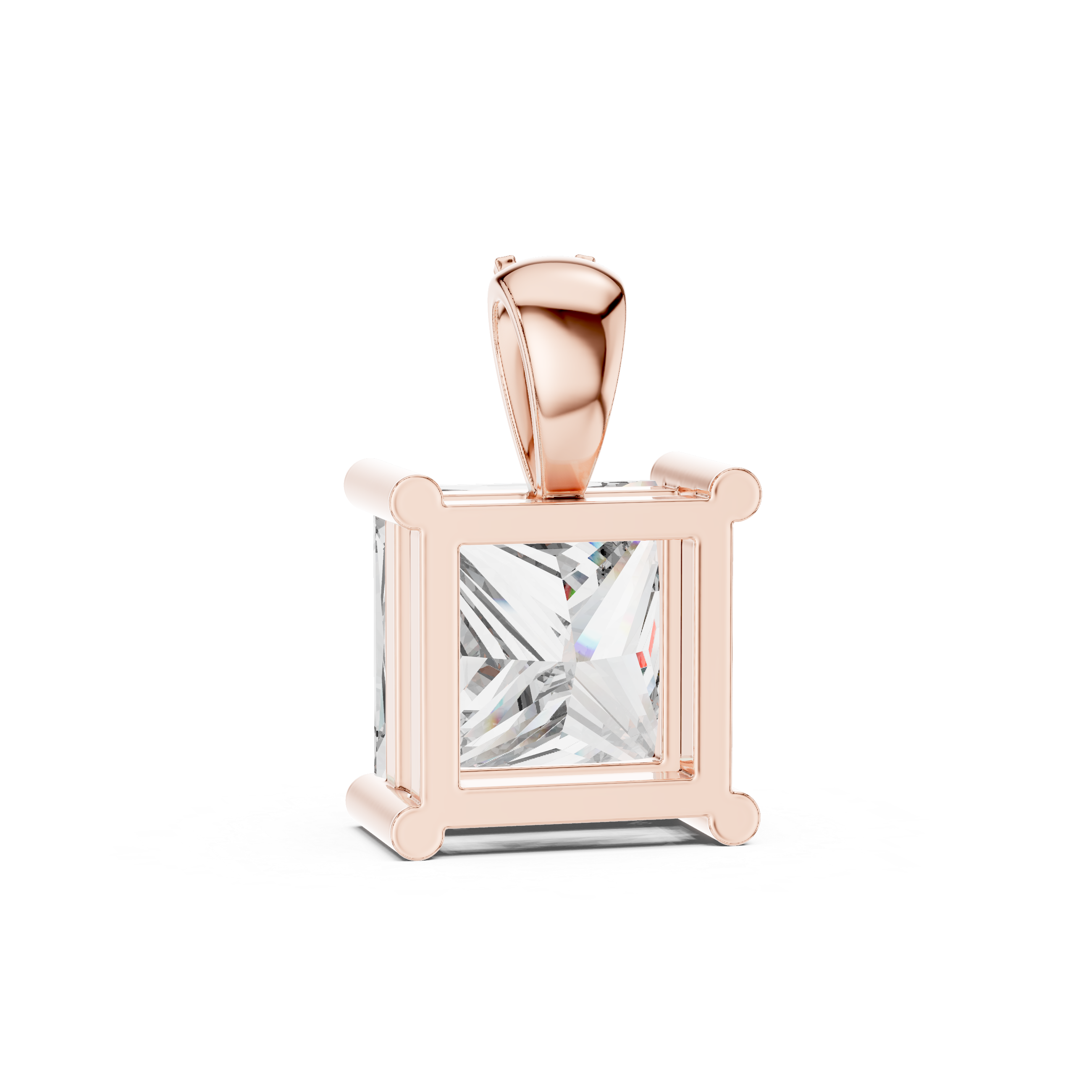 Princess Cut Solitaire Diamond Pendant