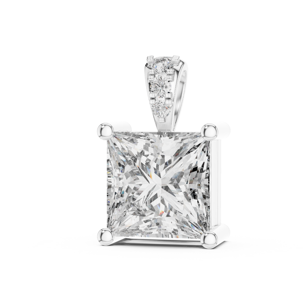 Princess Cut Solitaire Diamond Pendant