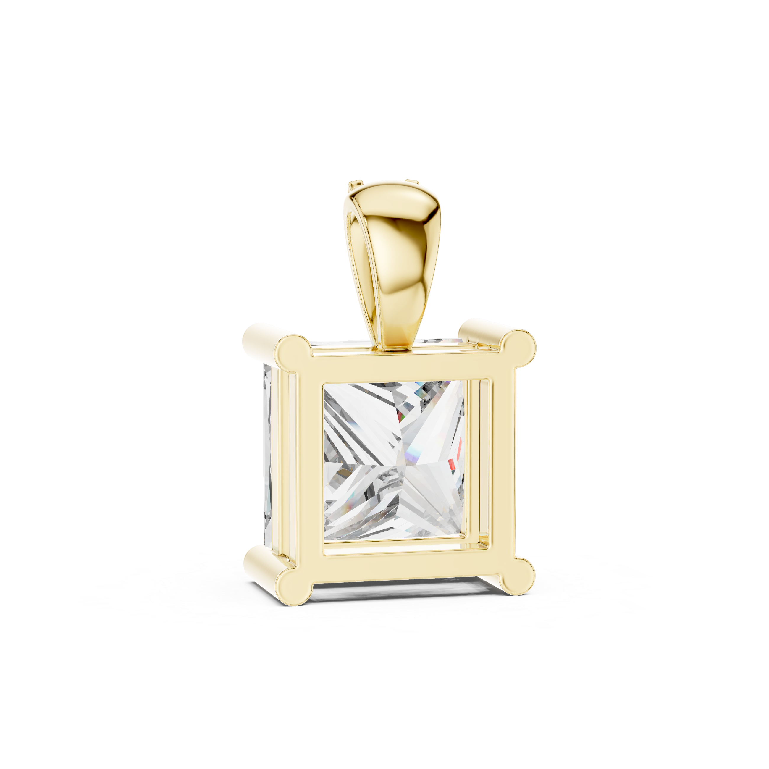 Princess Cut Solitaire Diamond Pendant