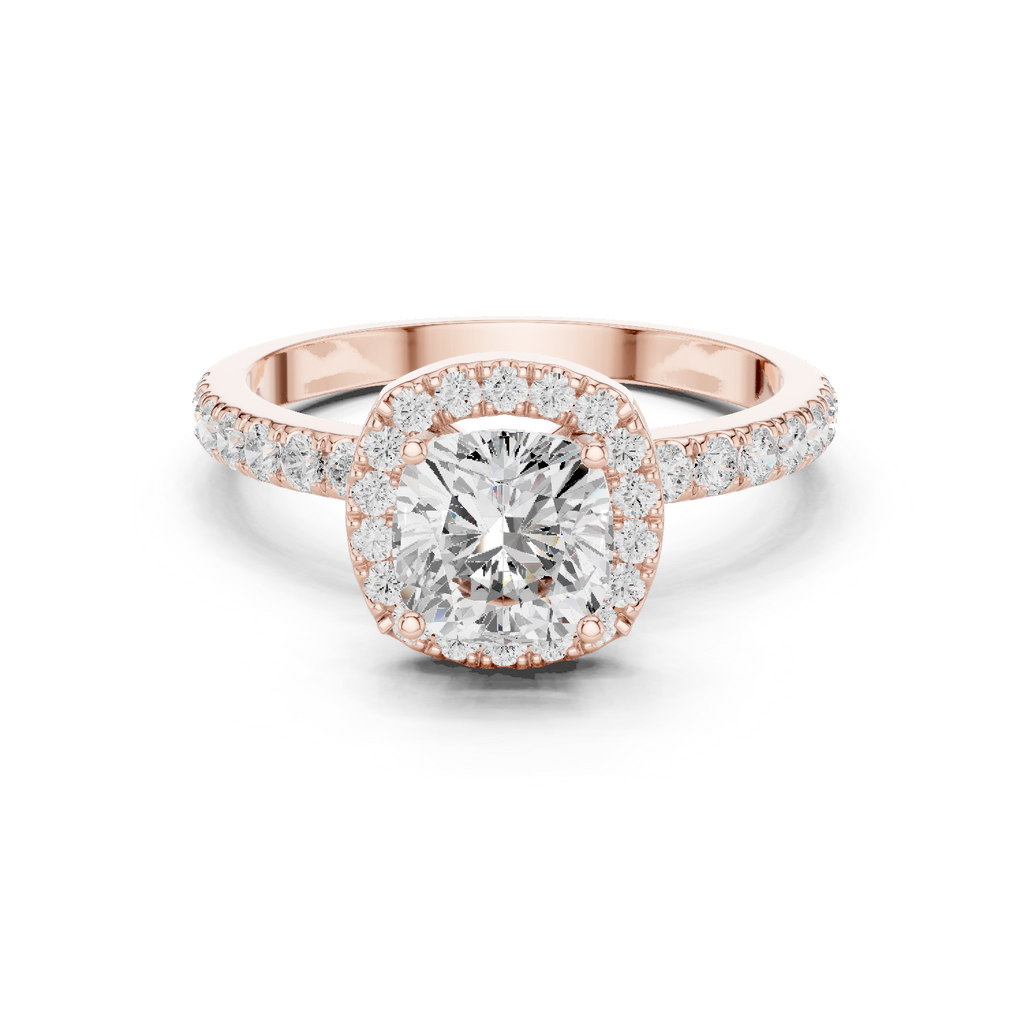 Cushion Cut Halo Engagement Ring