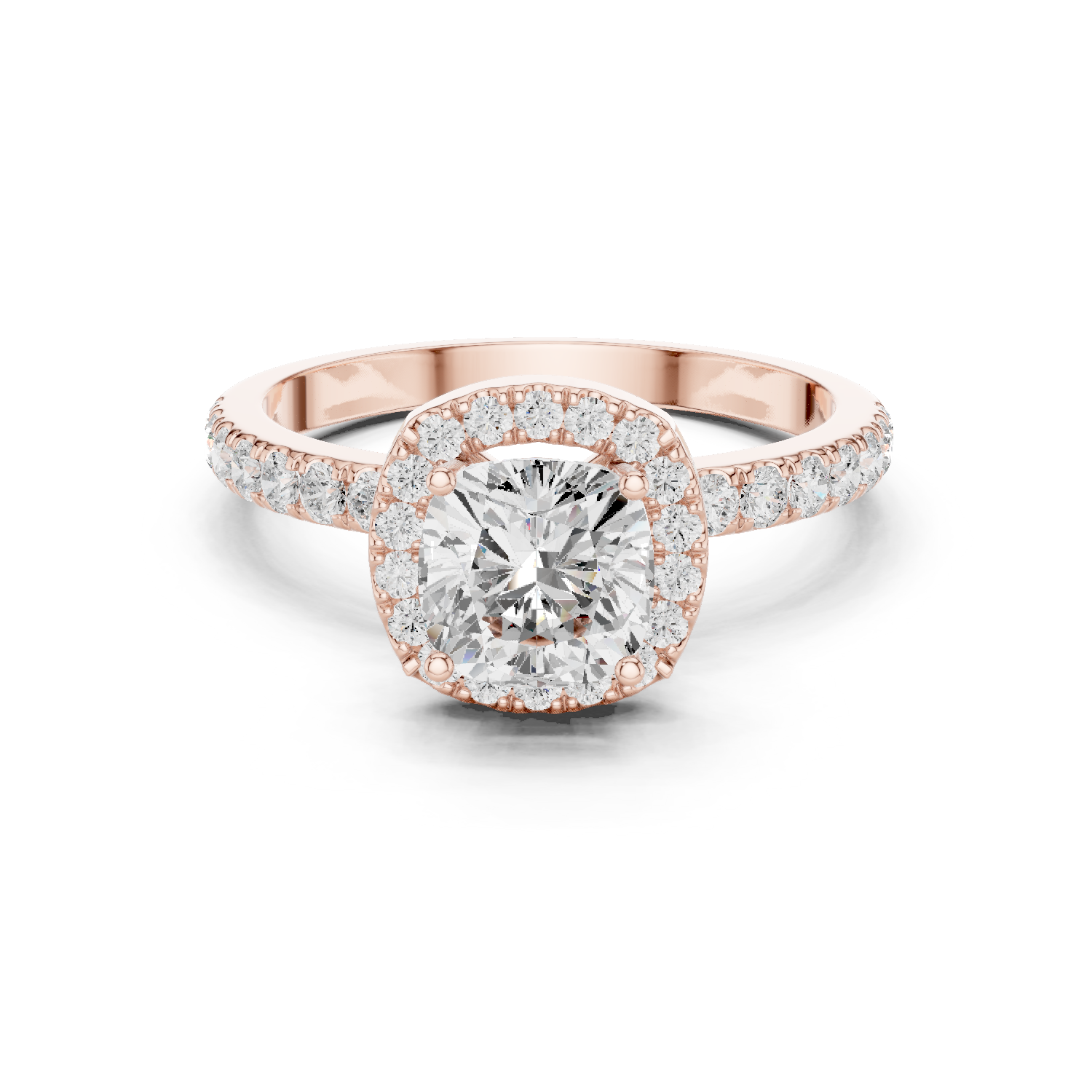 Cushion Cut Halo Engagement Ring