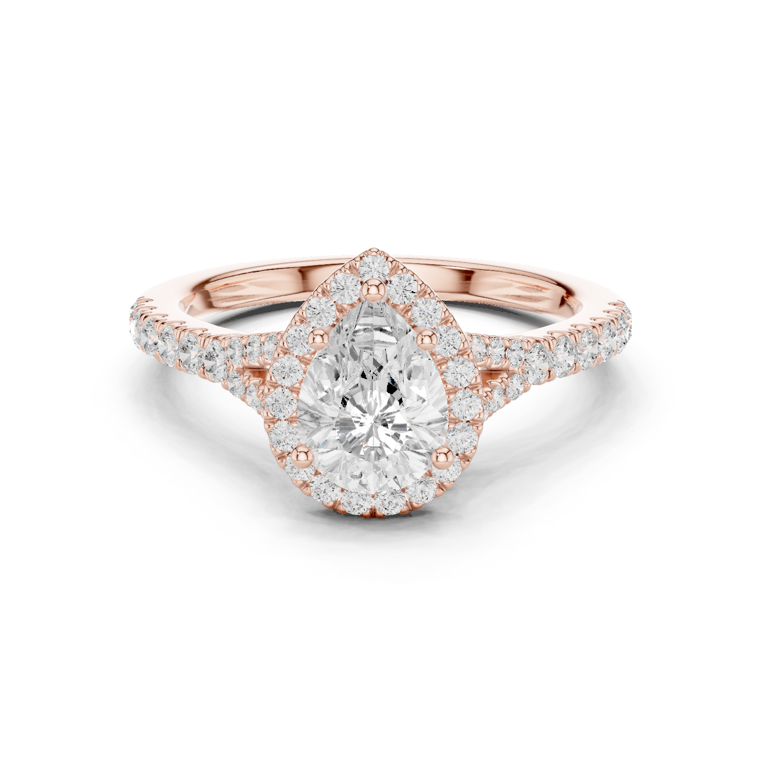 Pear Halo Diamond Ring