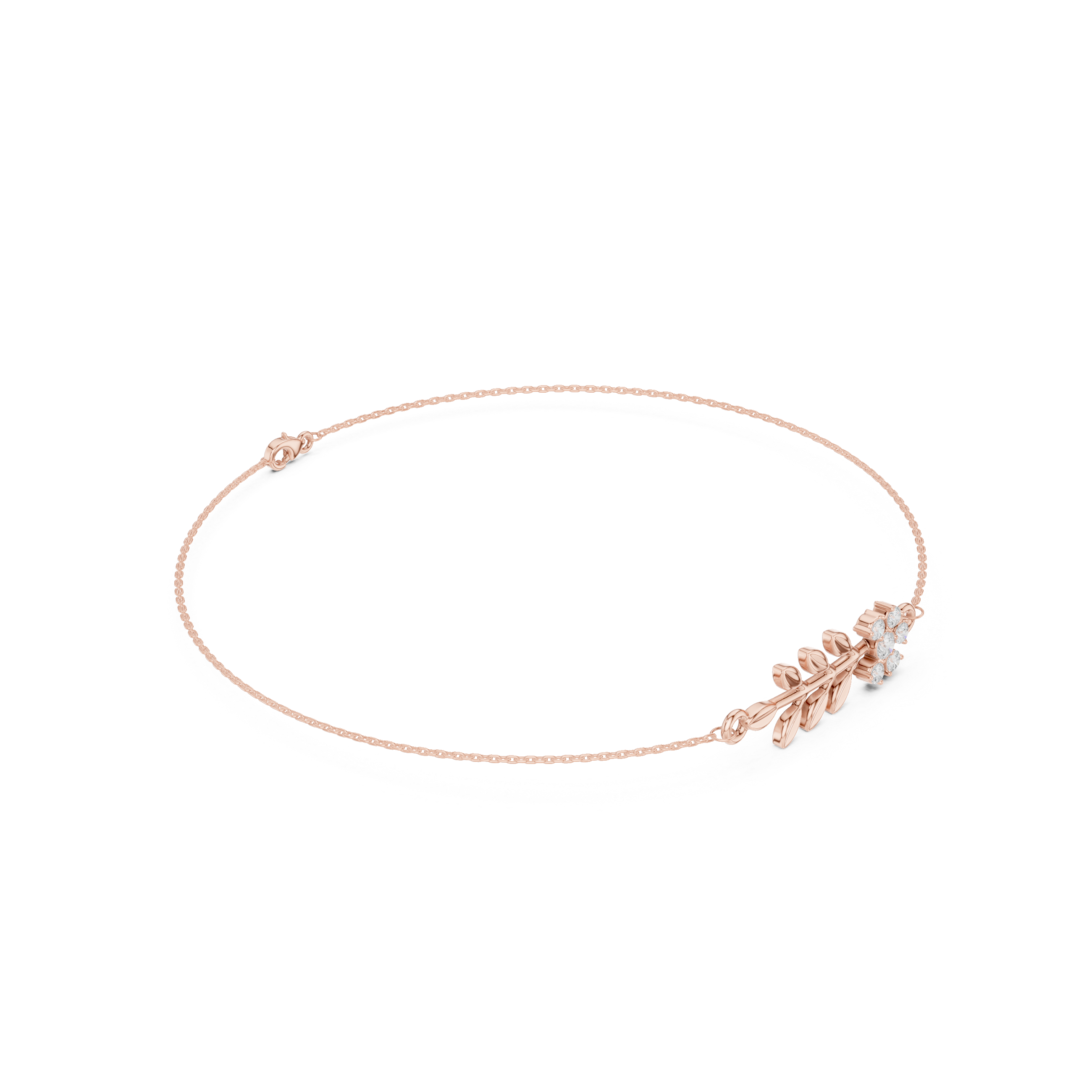 Berry Branch Pendant in Solid Gold