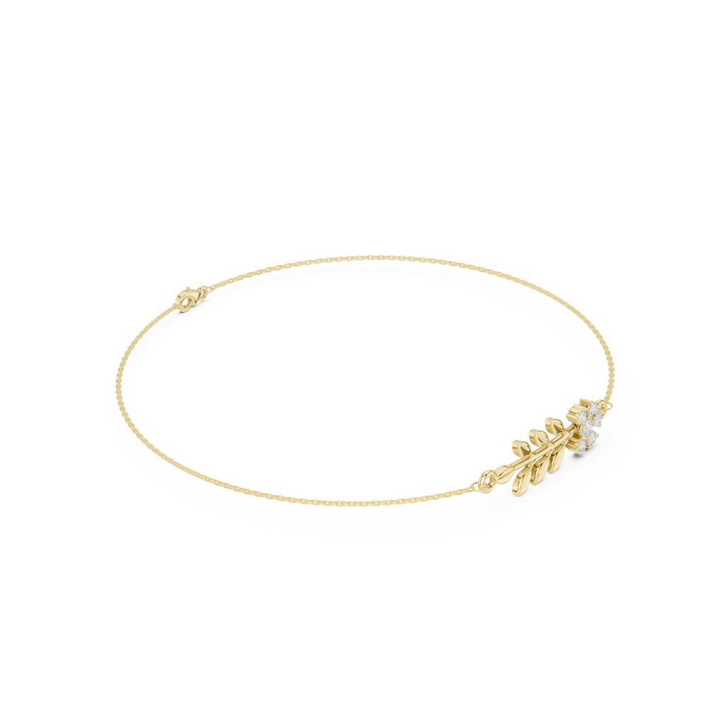 Berry Branch Pendant in Solid Gold