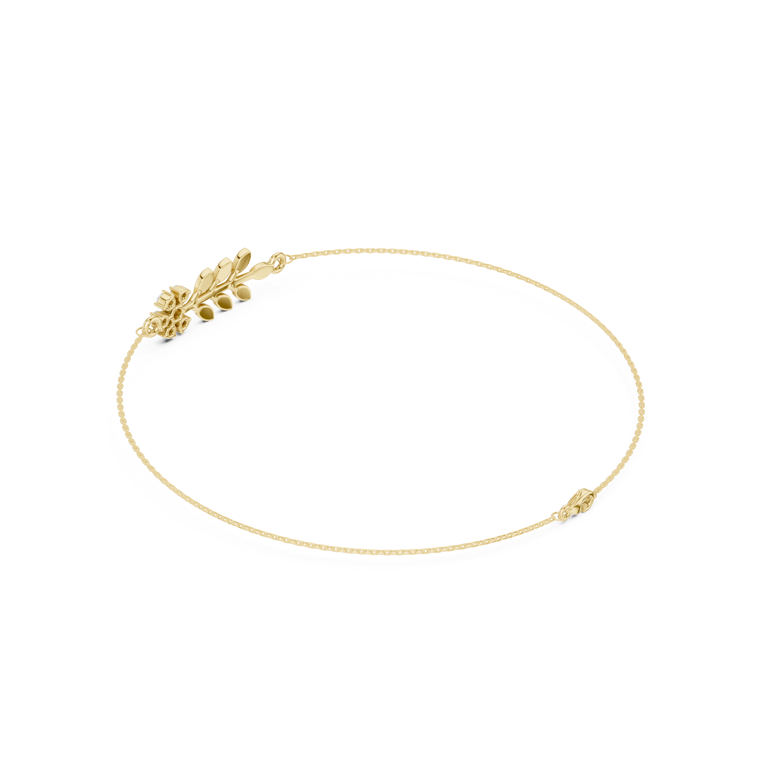 Berry Branch Pendant in Solid Gold