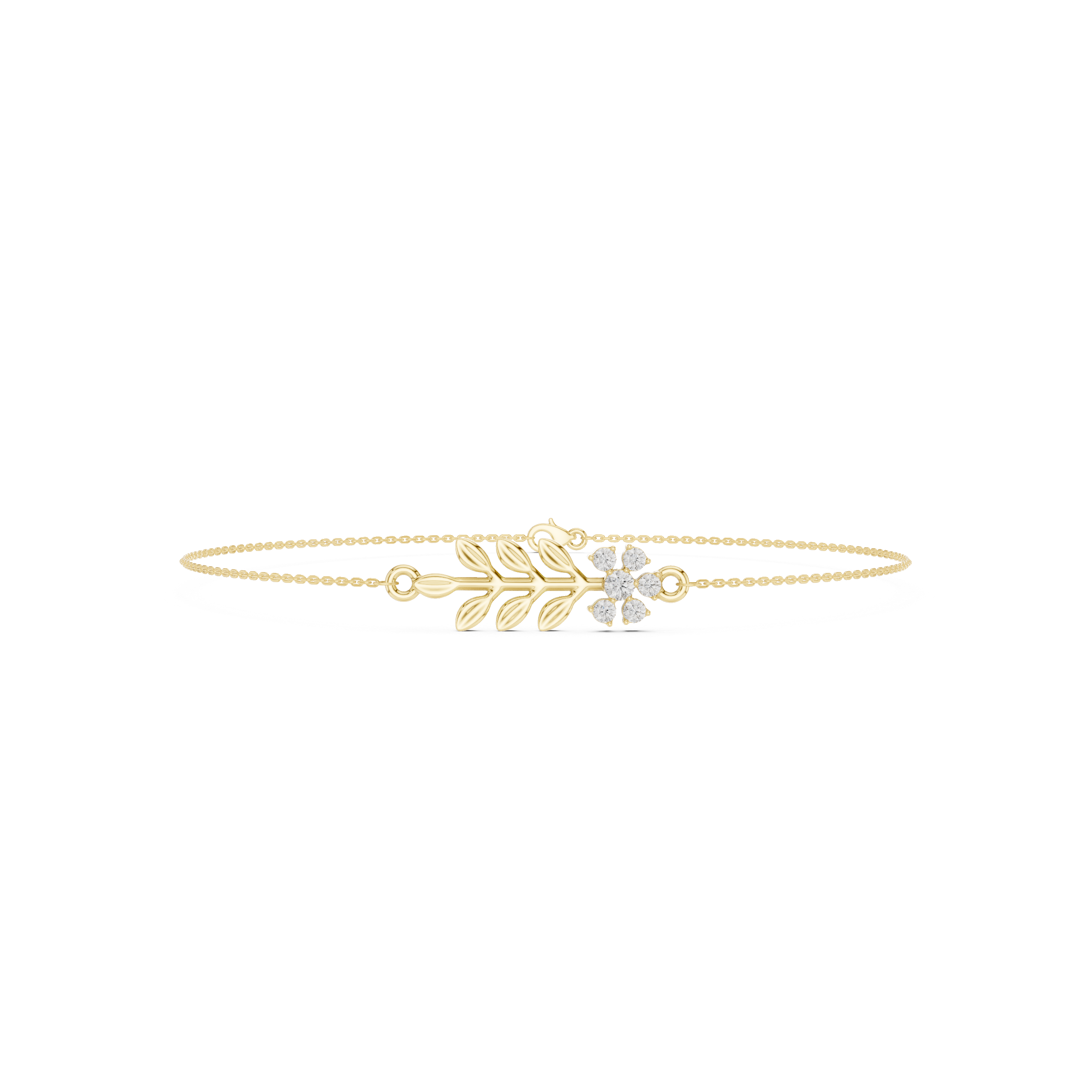 Berry Branch Pendant in Solid Gold