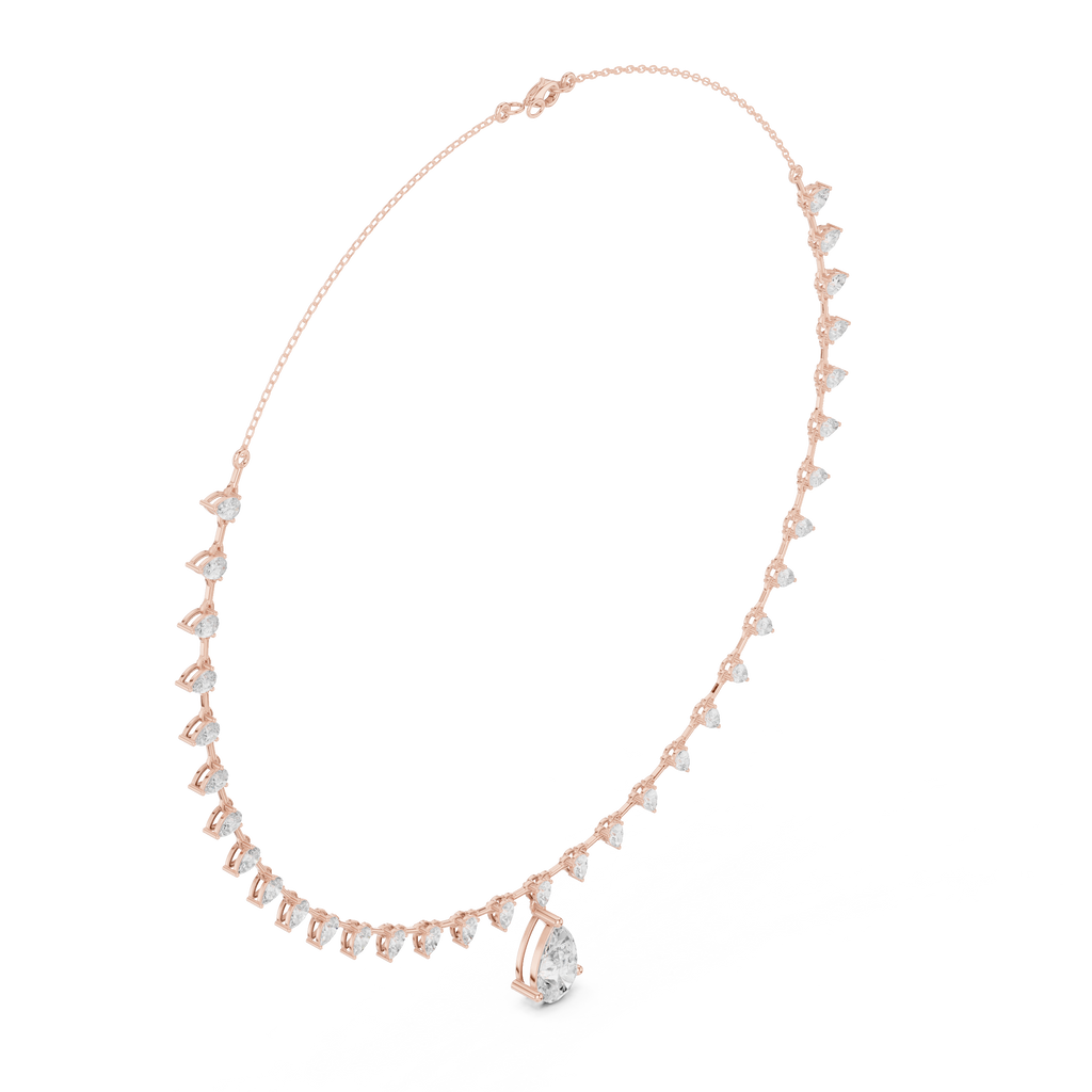 Pear Shape Diamond Drop Necklace