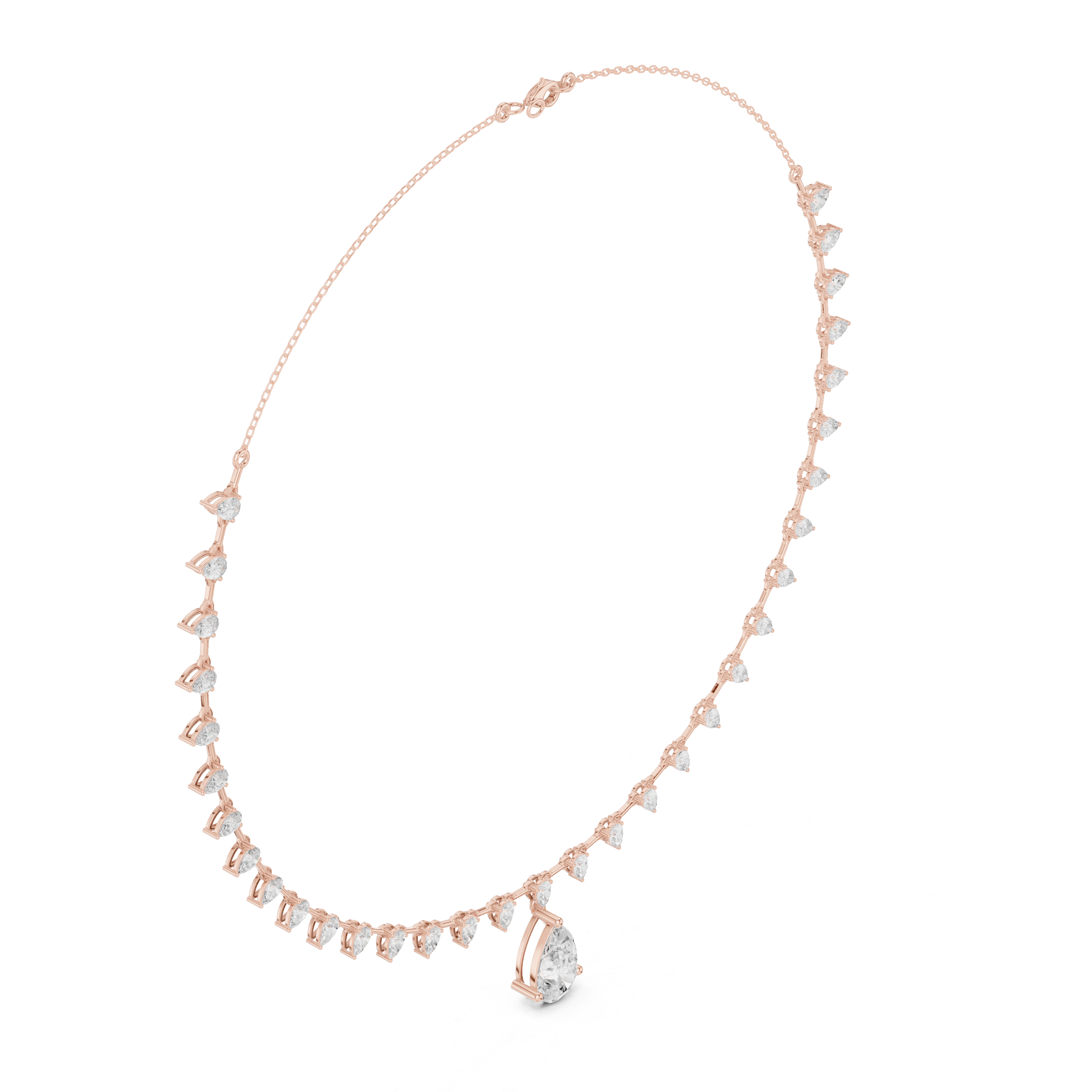 Pear Shape Diamond Drop Necklace