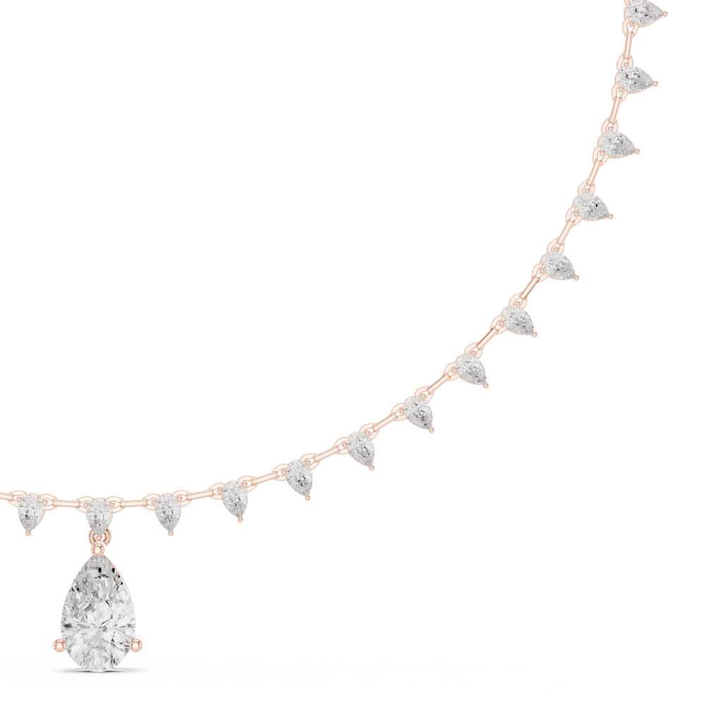 Pear Shape Diamond Drop Necklace