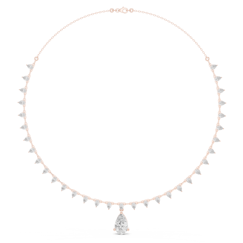 Pear Shape Diamond Drop Necklace