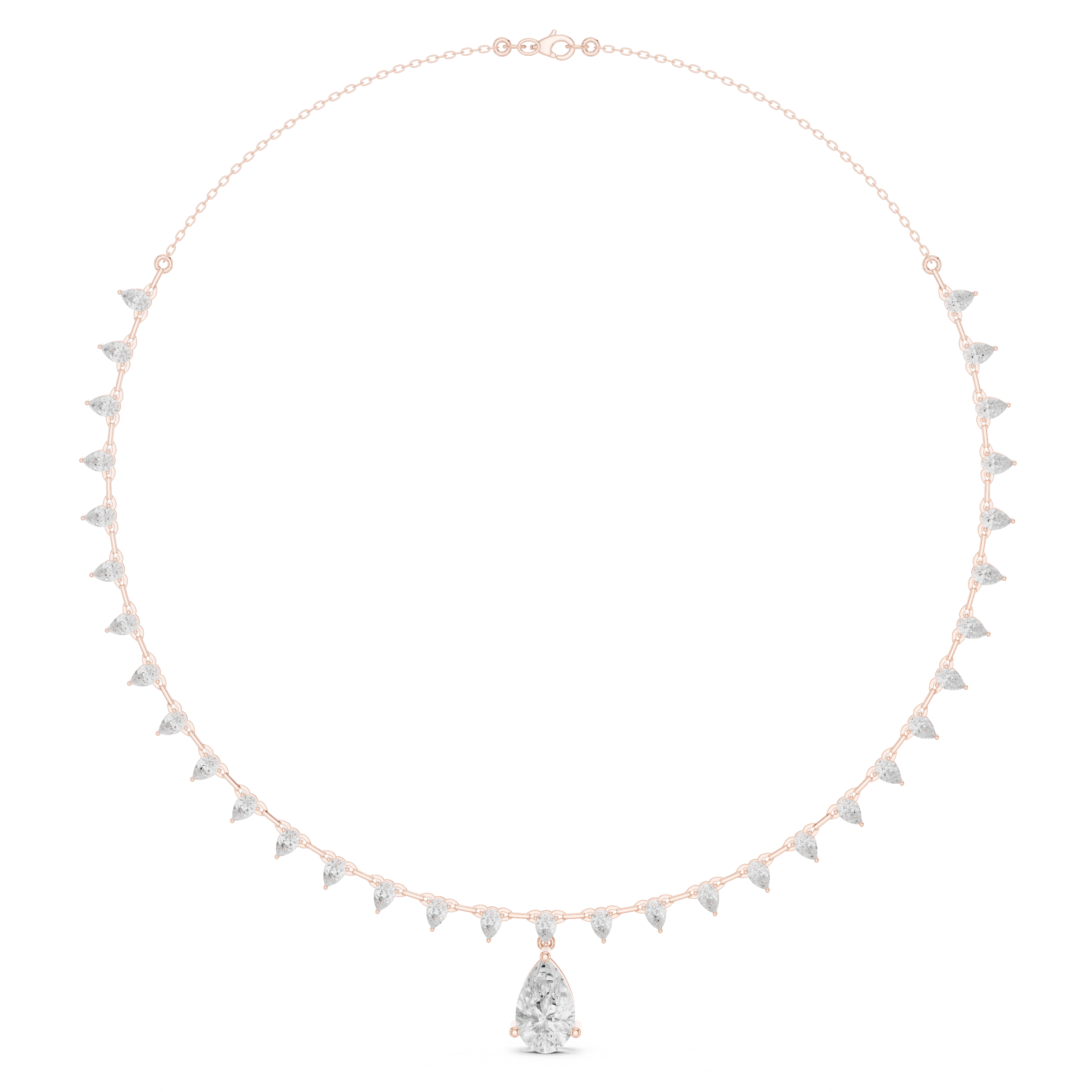 Pear Shape Diamond Drop Necklace