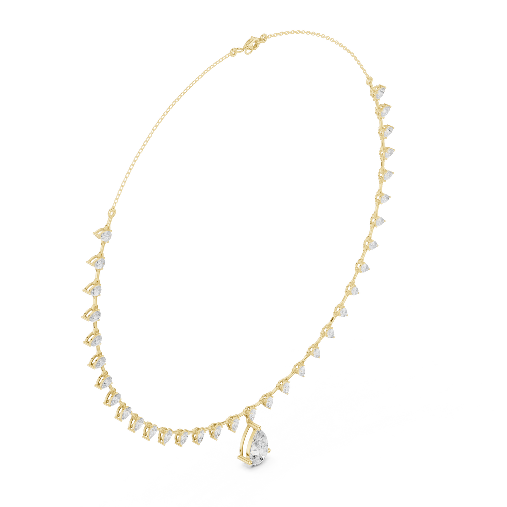 Pear Shape Diamond Drop Necklace